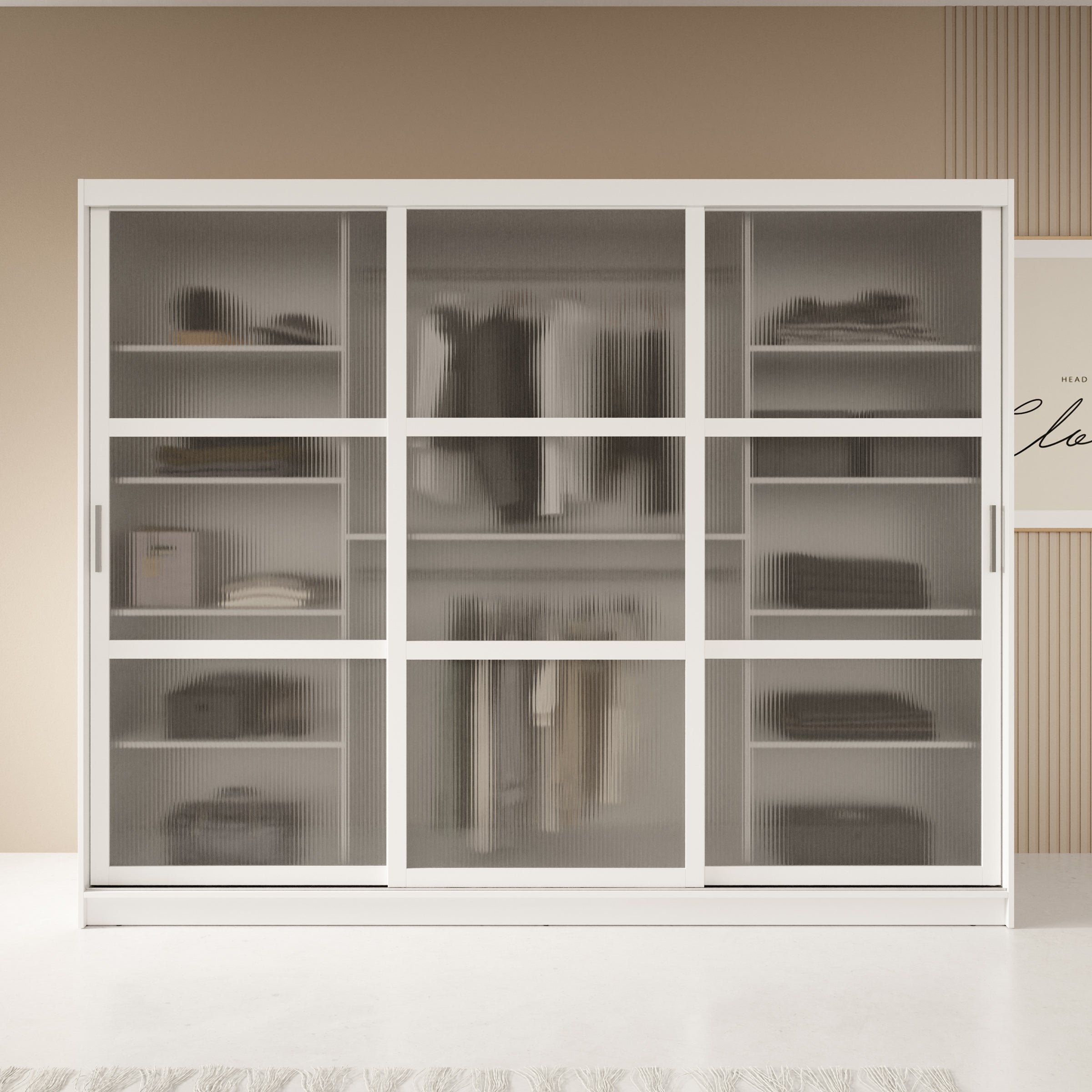 Fessaro - Kledingkast - Wit - 250x62x200 cm