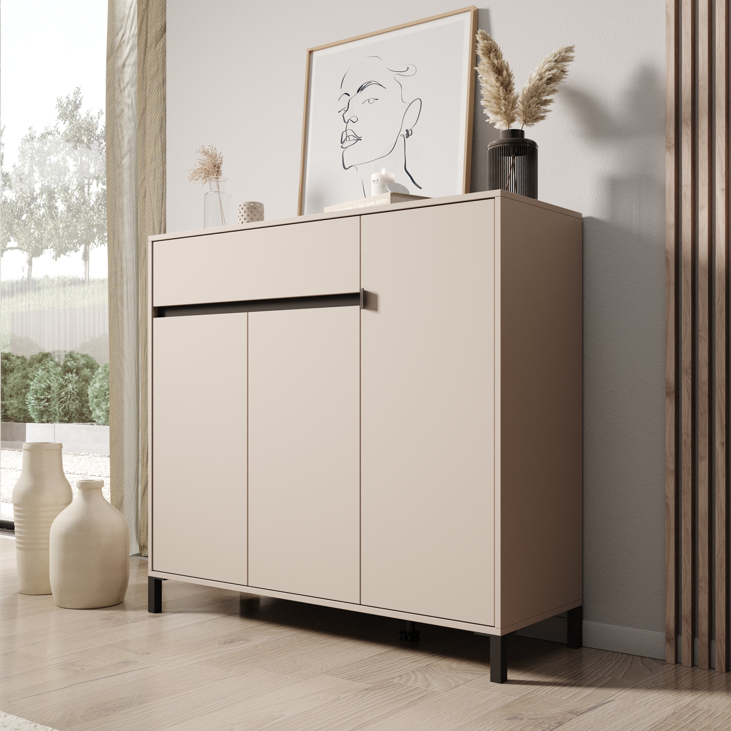 Finta Schoenenkast Beige 119x40x110 Cm Meubella finta-schoenenkast-beige-119x40x110-cm-meubella