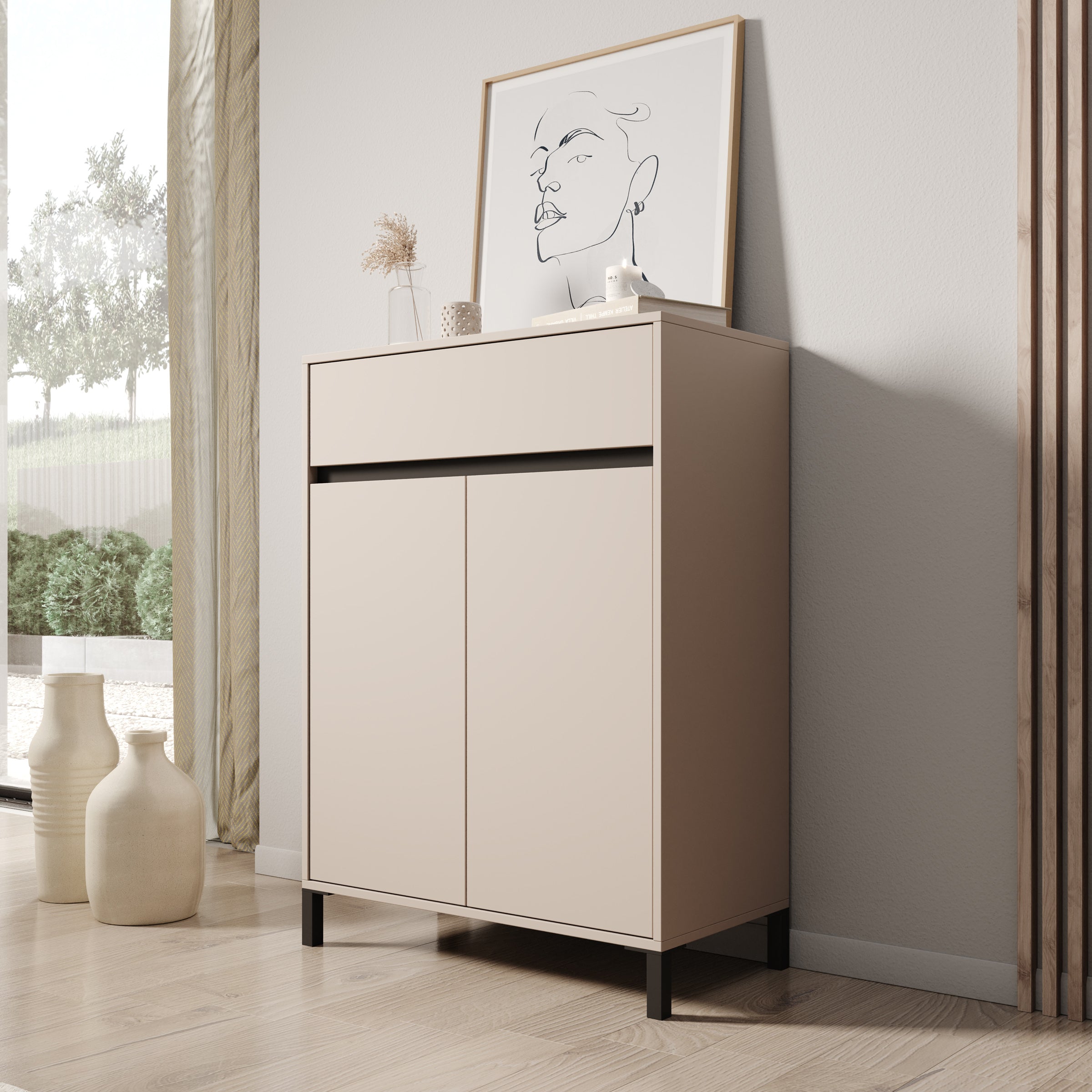 Finta - Schoenenkast - Beige - 80x40x110 cm