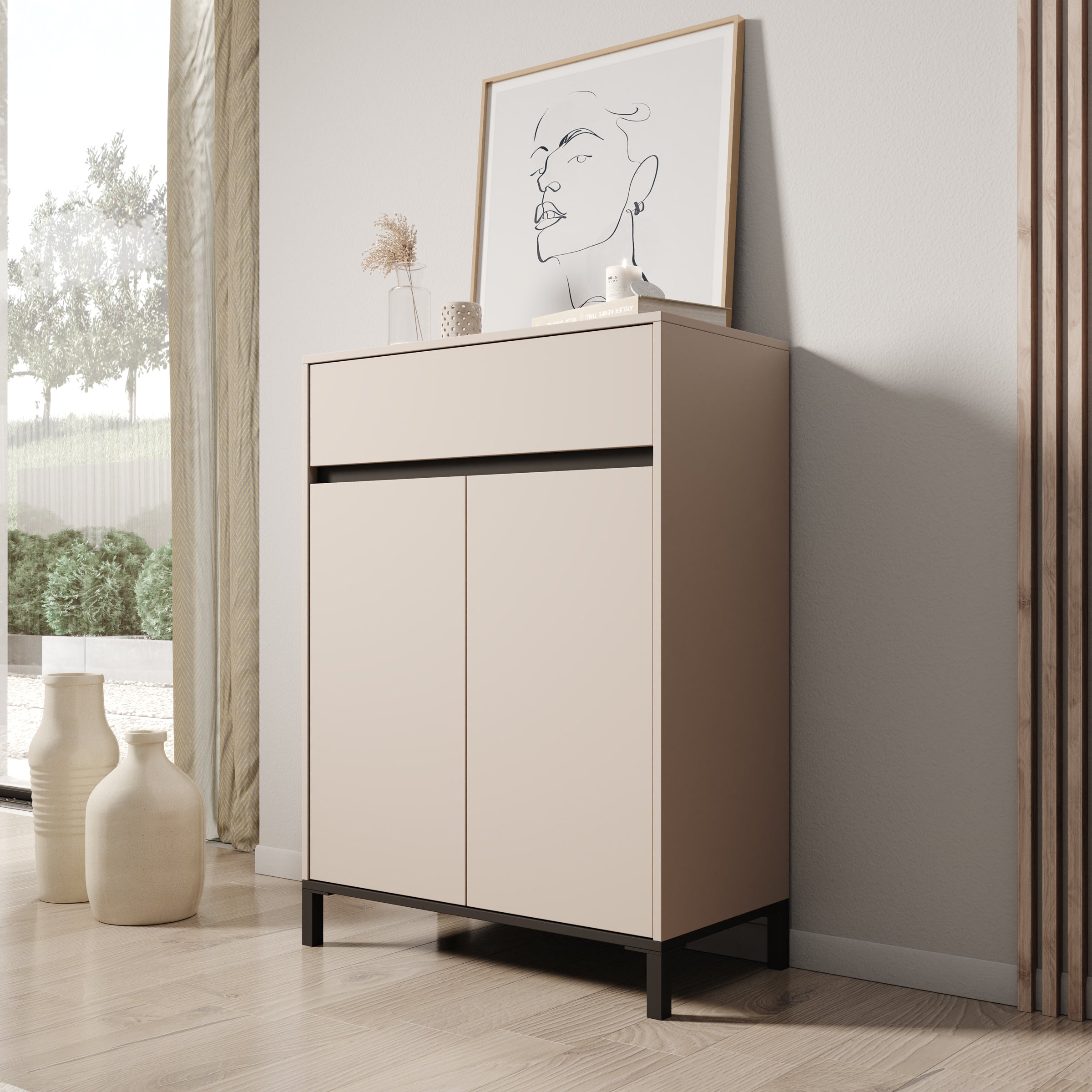 Finta - Schoenenkast - Beige - 80x40x110 cm