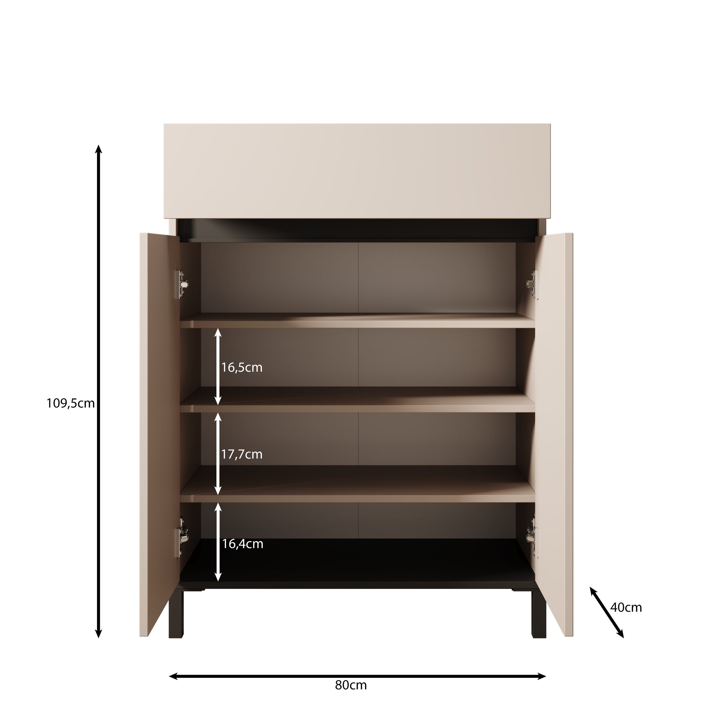 Finta - Schoenenkast - Beige - 80x40x110 cm