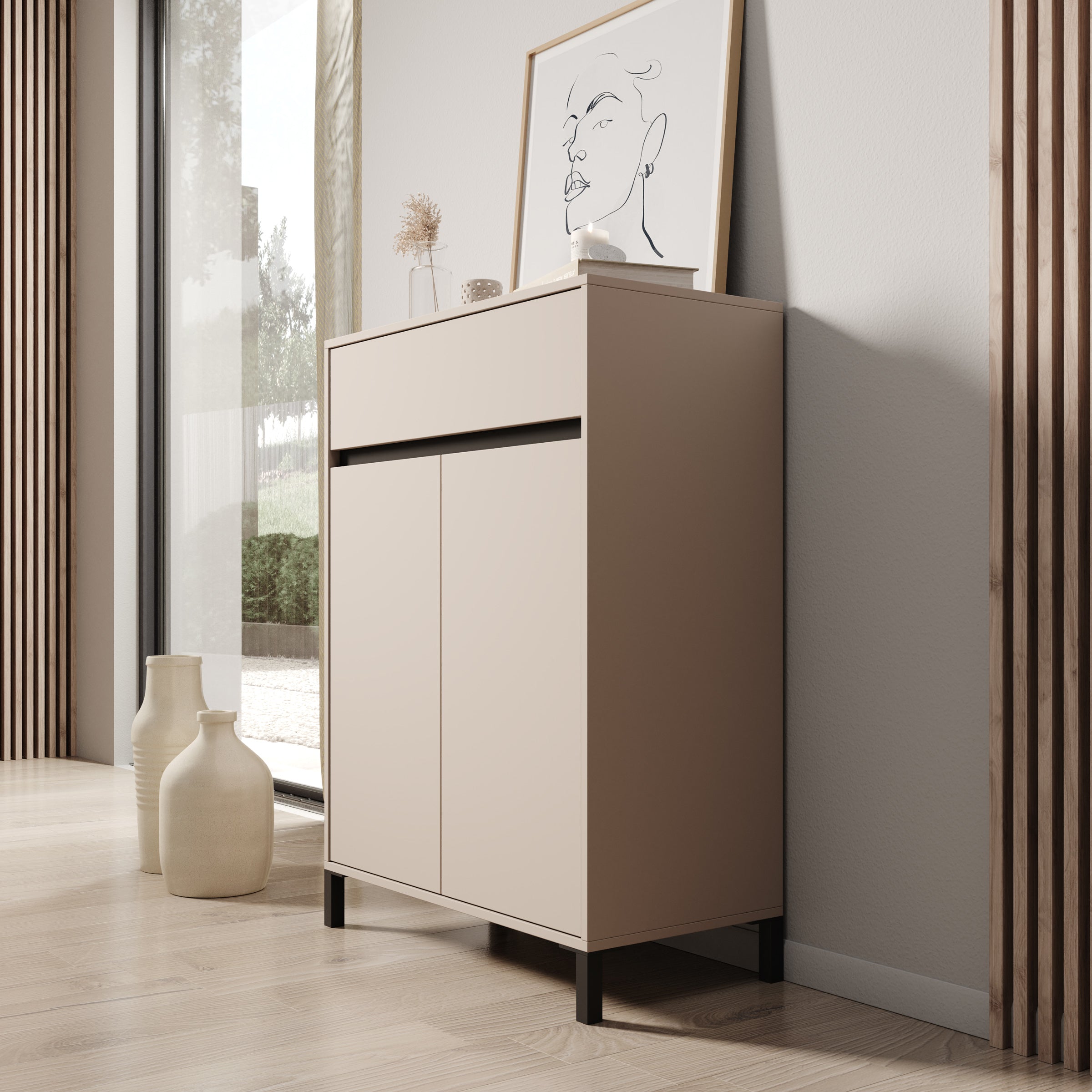 Finta - Schoenenkast - Beige - 80x40x110 cm