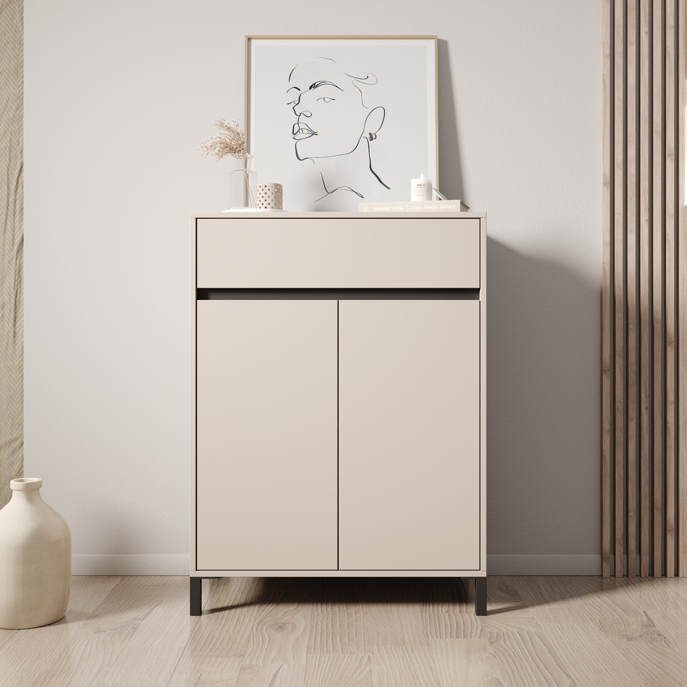 Finta - Schoenenkast - Beige - 80x40x110 cm