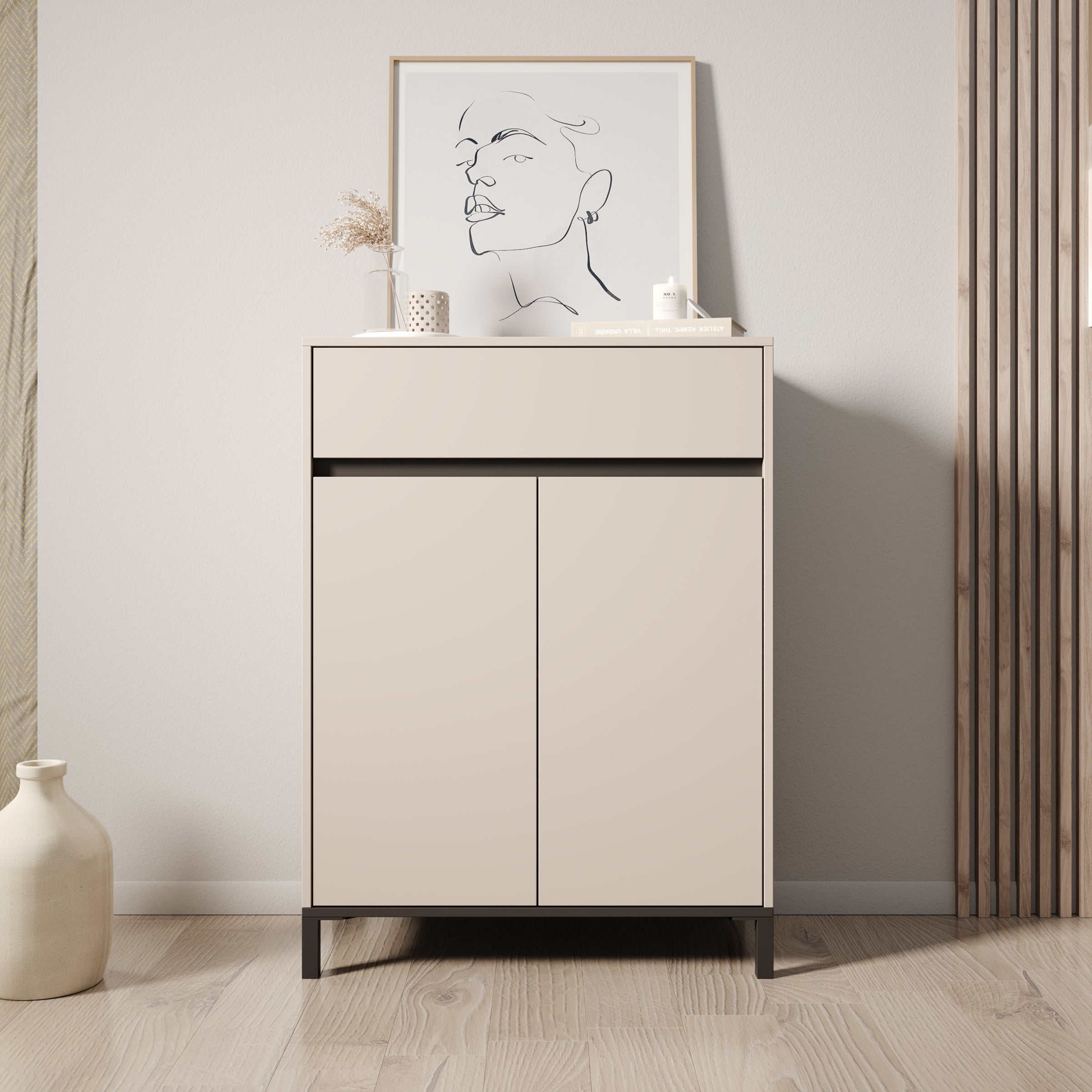 Finta - Schoenenkast - Beige - 80x40x110 cm