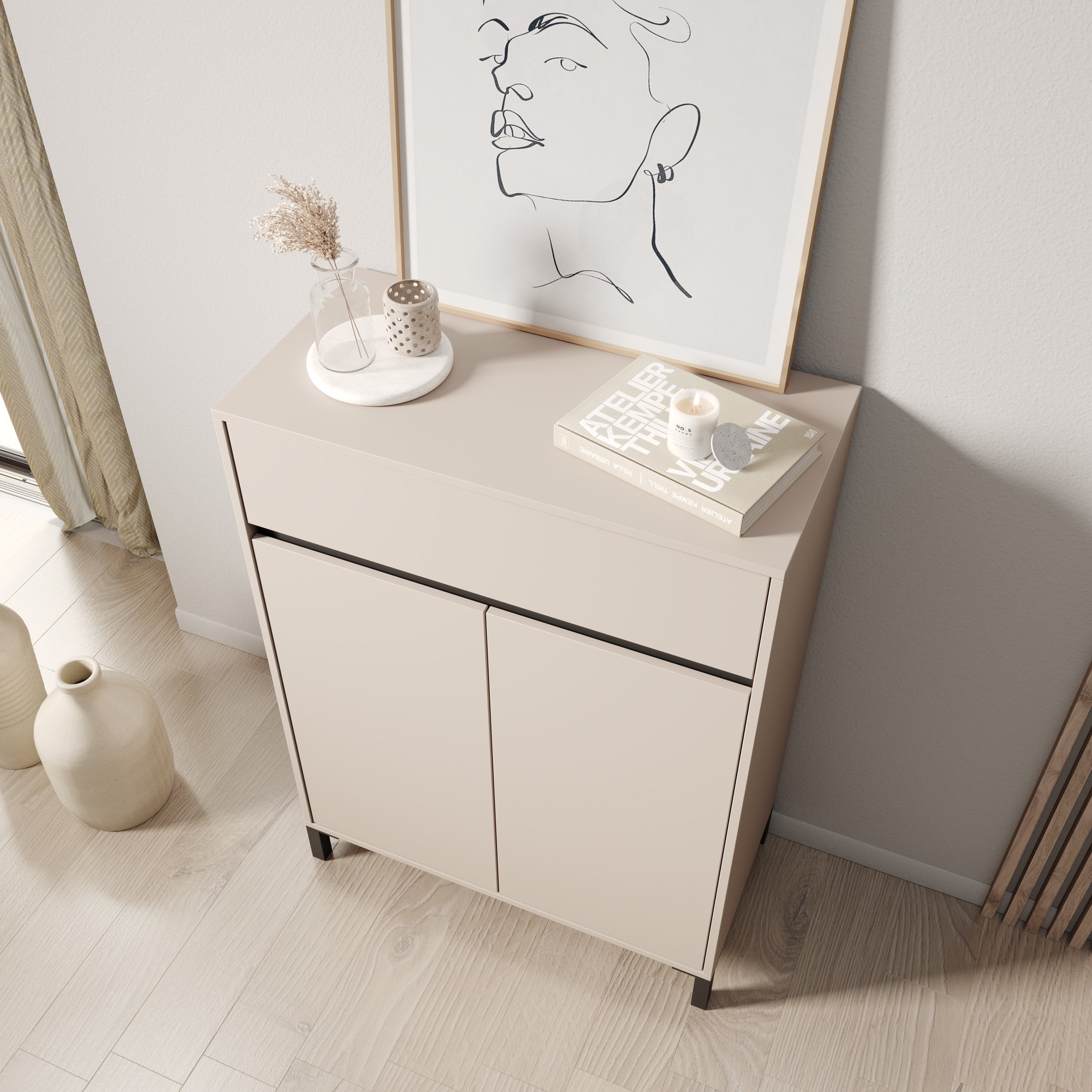 Finta - Schoenenkast - Beige - 80x40x110 cm