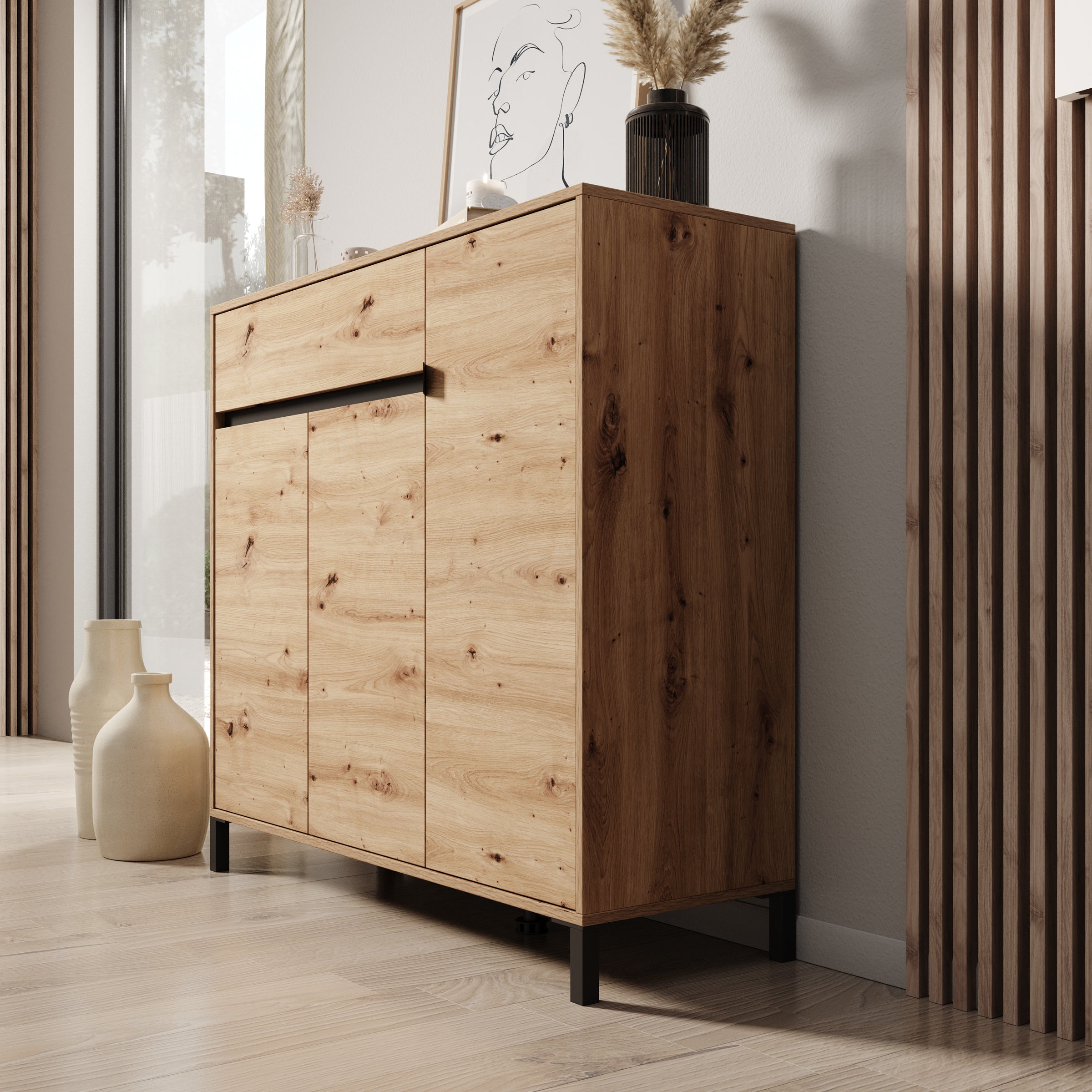 Finta - Schoenenkast - Eiken - 119x40x110 cm