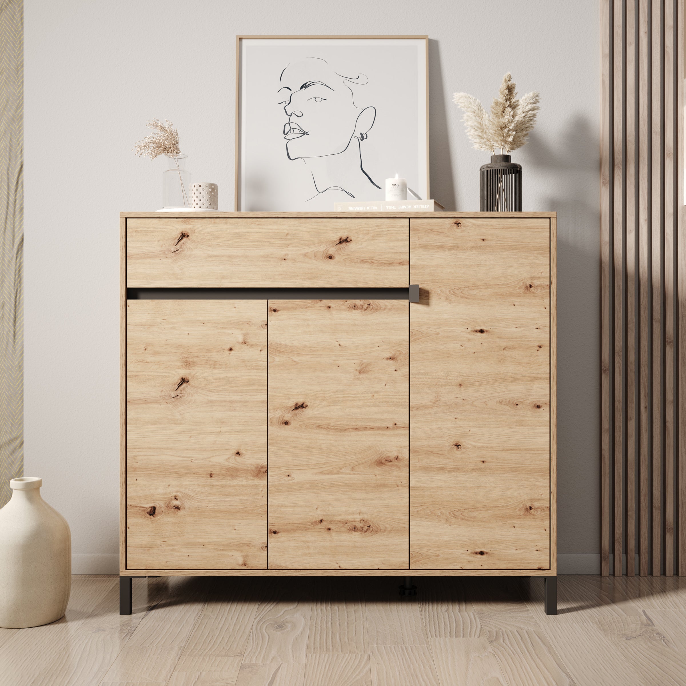 Finta - Schoenenkast - Eiken - 119x40x110 cm