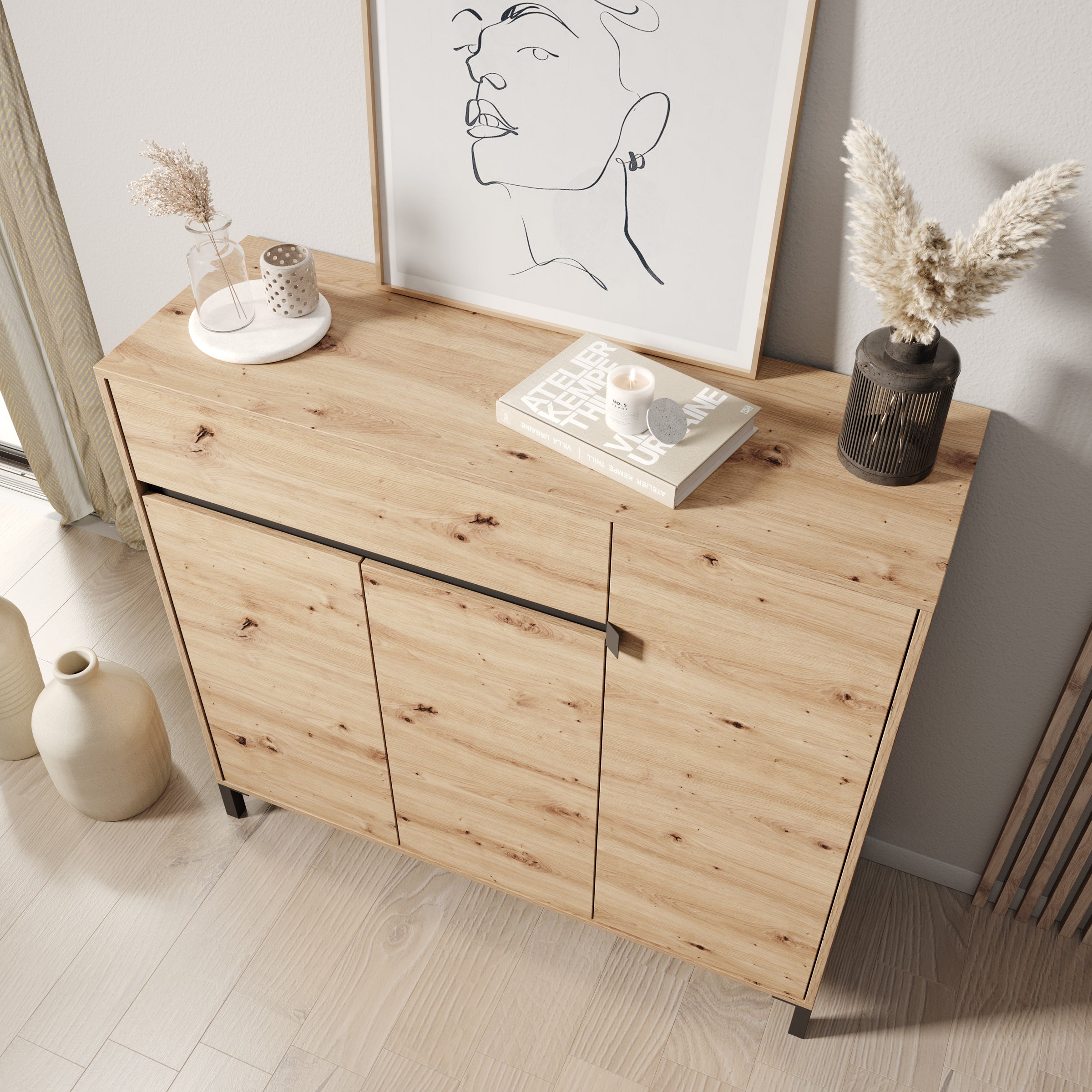 Finta - Schoenenkast - Eiken - 119x40x110 cm