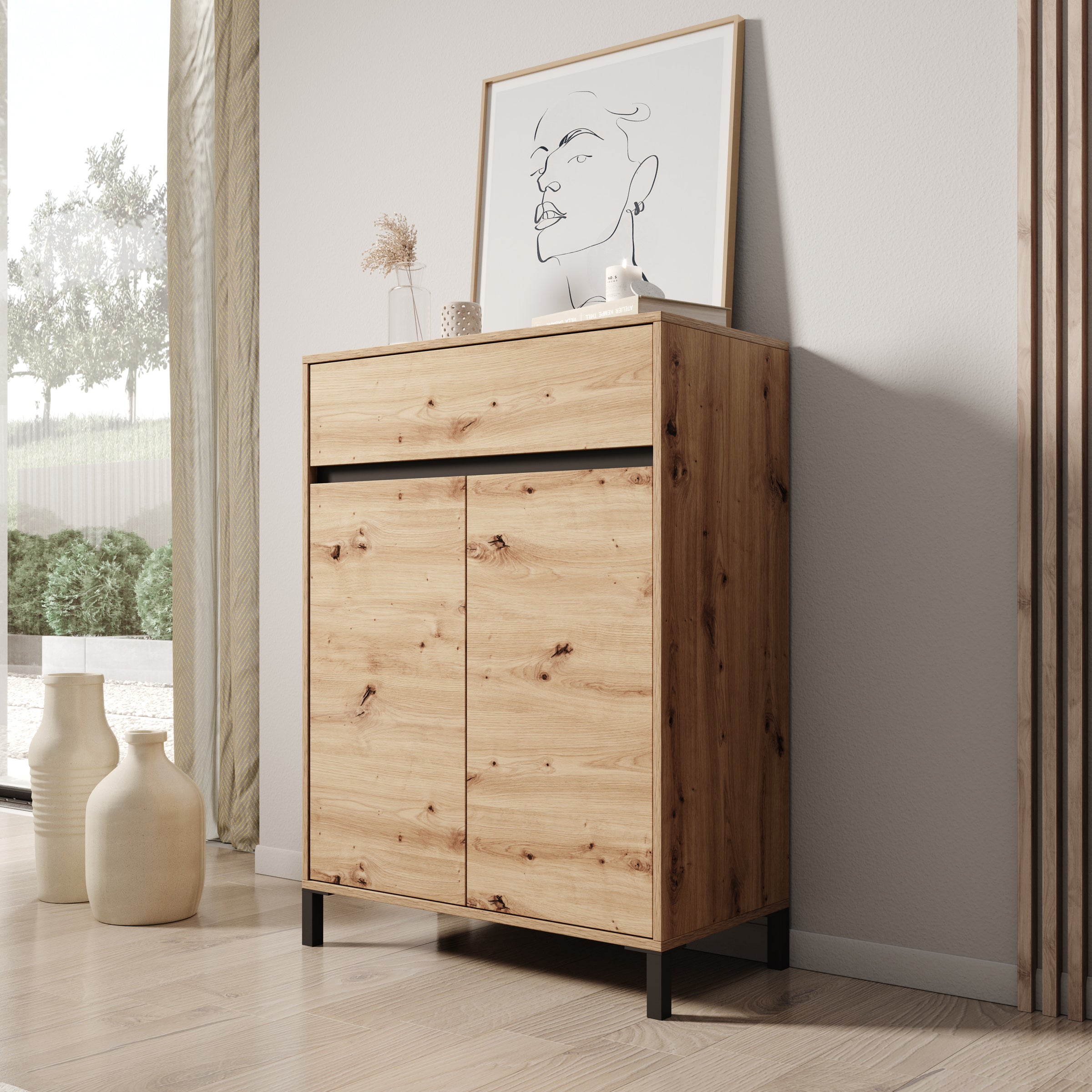 Finta - Schoenenkast - Eiken - 80x40x110 cm