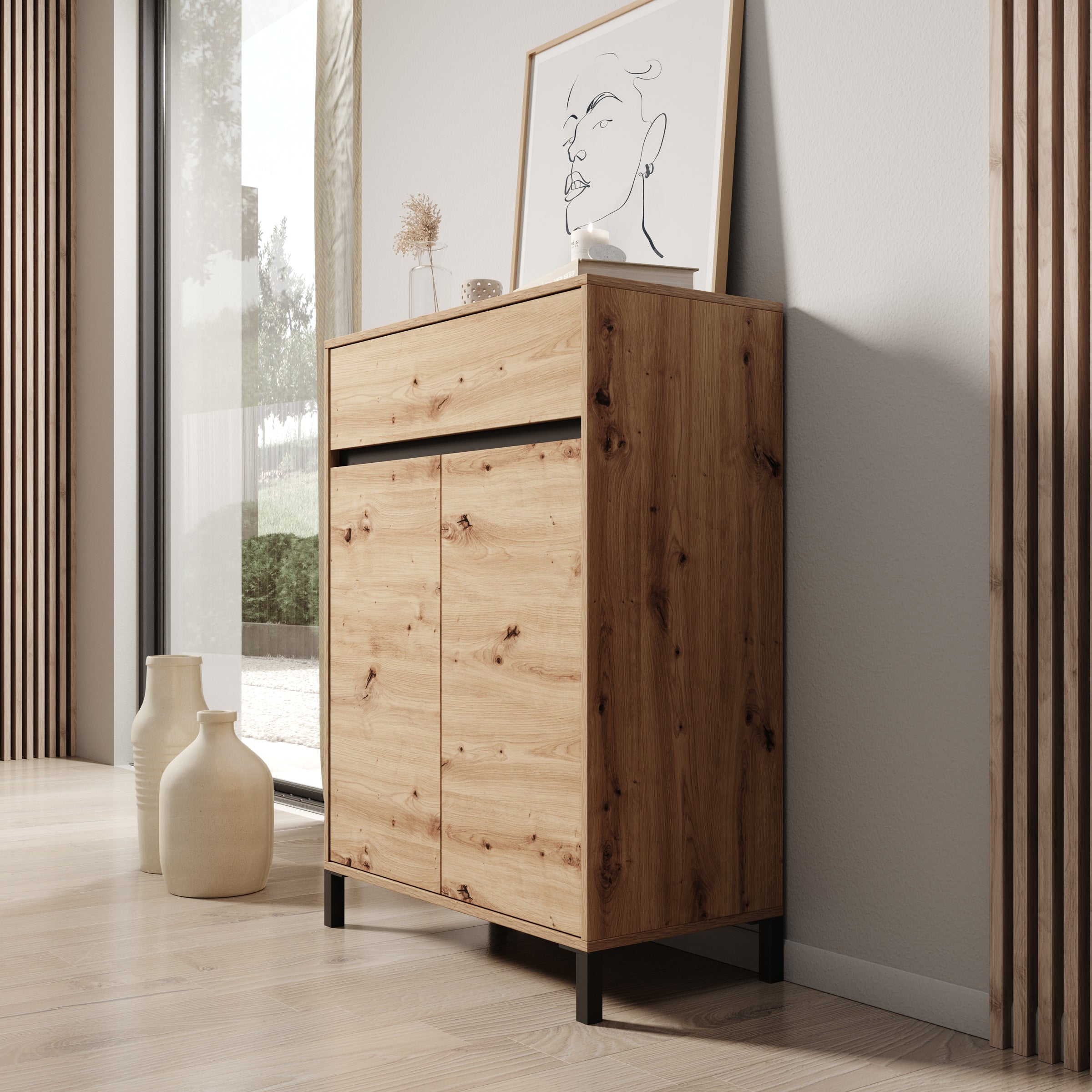 Finta - Schoenenkast - Eiken - 80x40x110 cm