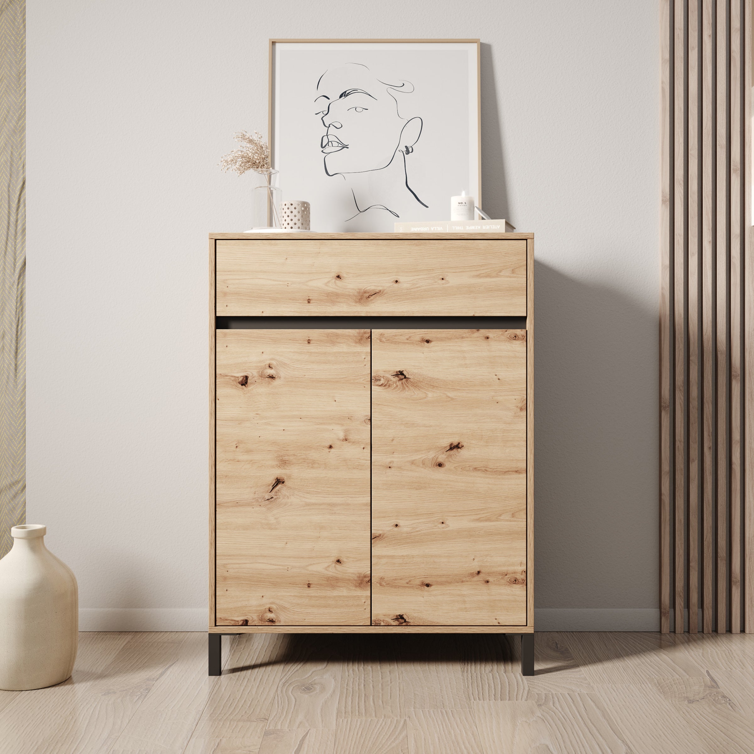 Finta - Schoenenkast - Eiken - 80x40x110 cm