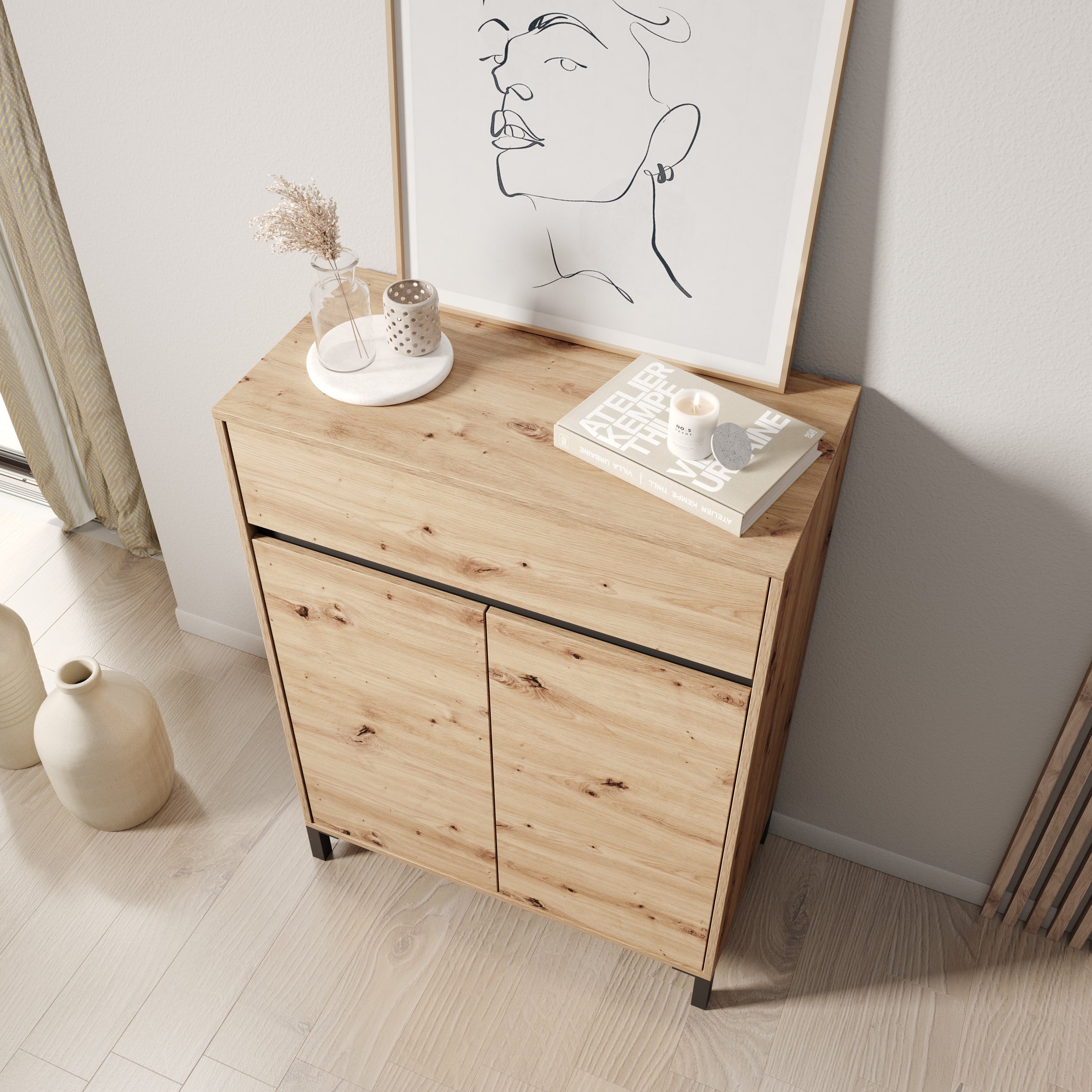 Finta - Schoenenkast - Eiken - 80x40x110 cm