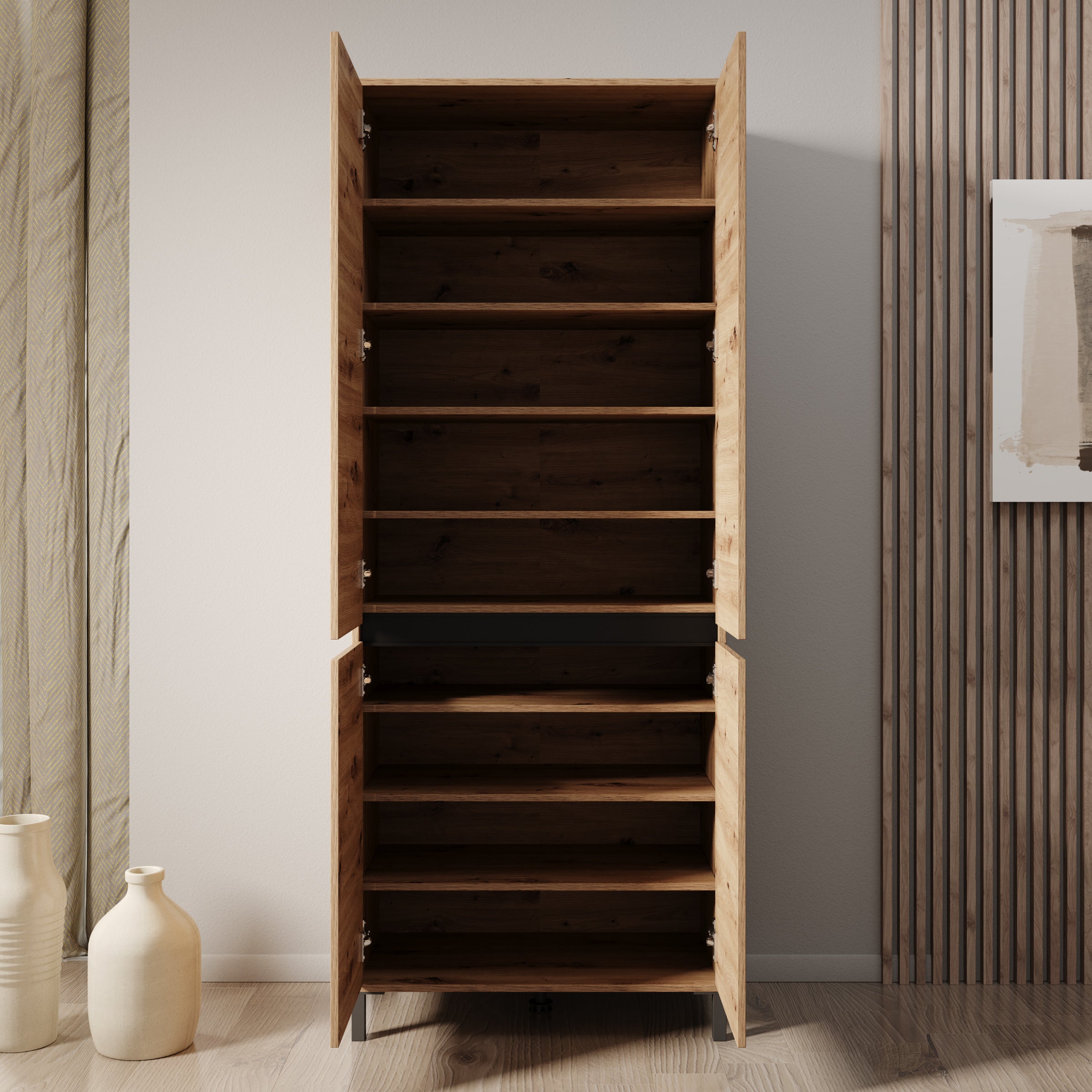 Finta - Schoenenkast - Eiken - 80x40x206 cm