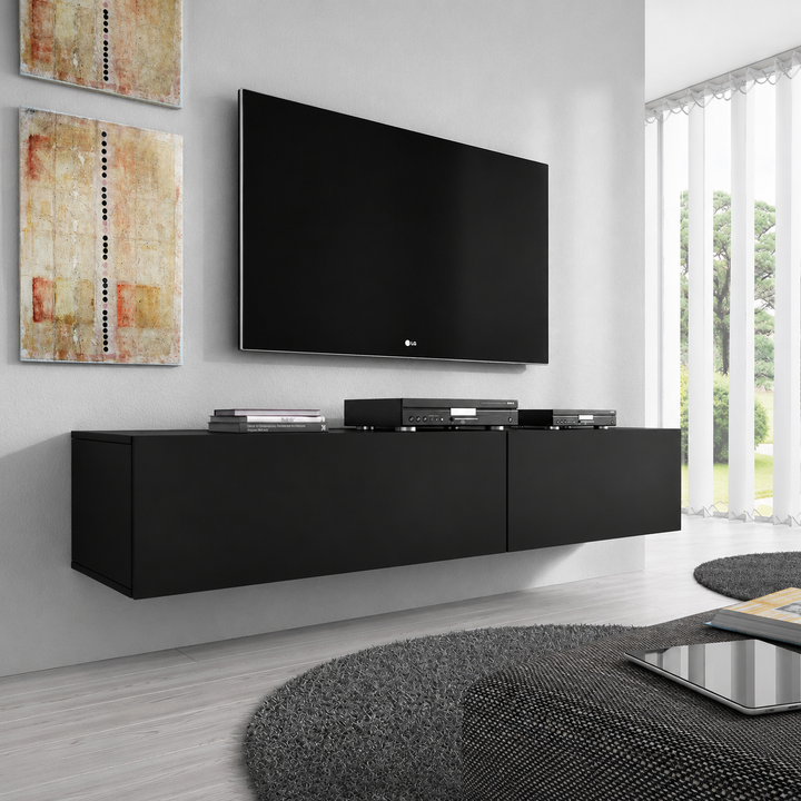 Flame - TV-Meubel - Mat zwart  - 200 cm