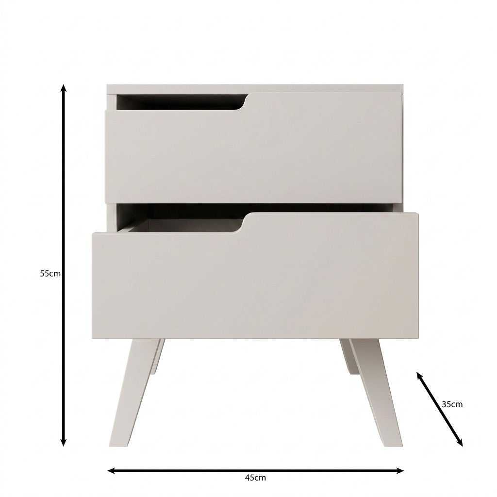 Nido - Nachtkastje links - Beige - 45x35x55 cm