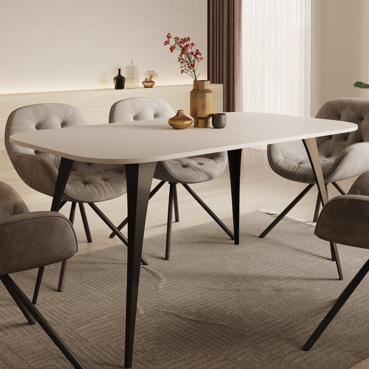 Flix - Eetkamertafel - Wit - 160x90x76 cm