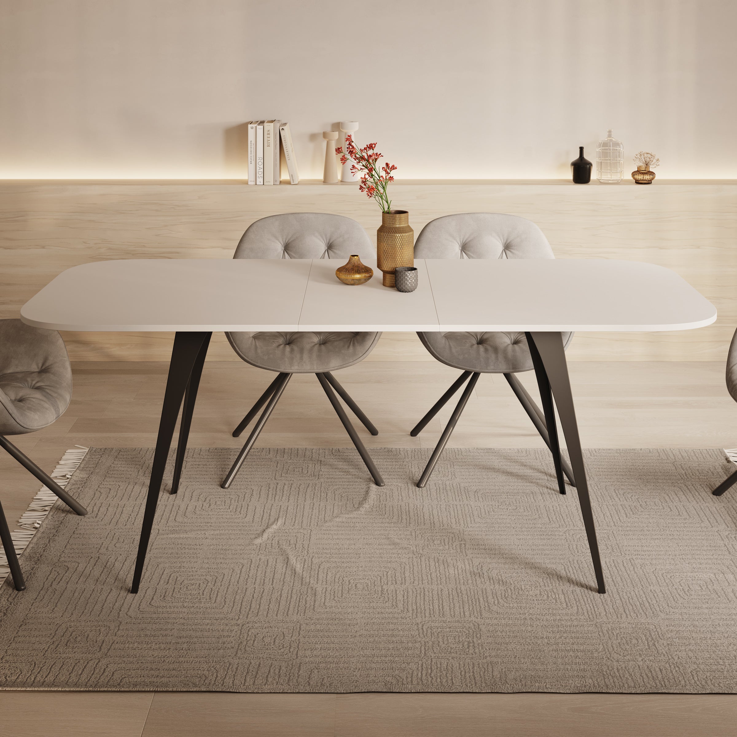 Flix - Eetkamertafel - Wit - 160x90x76 cm