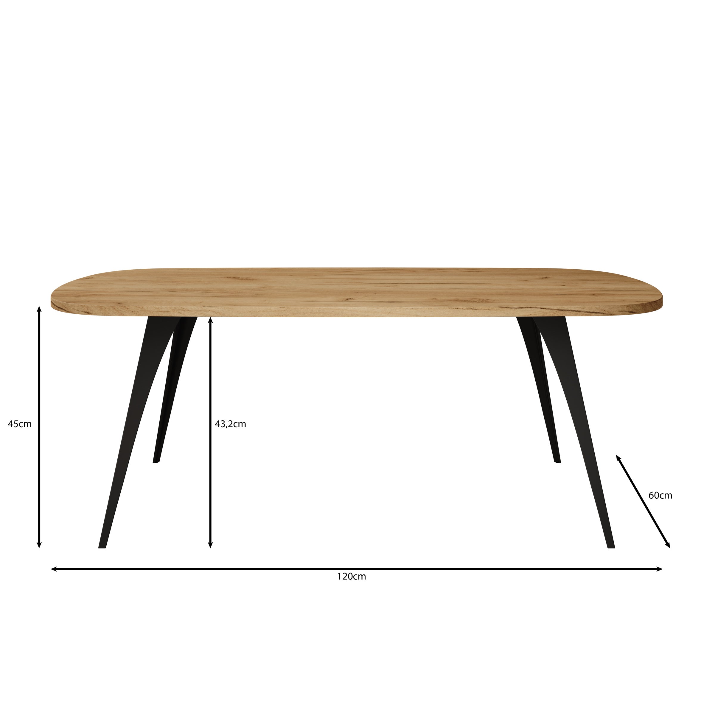 Flix - Salontafel - Eiken - 120x60x45 cm