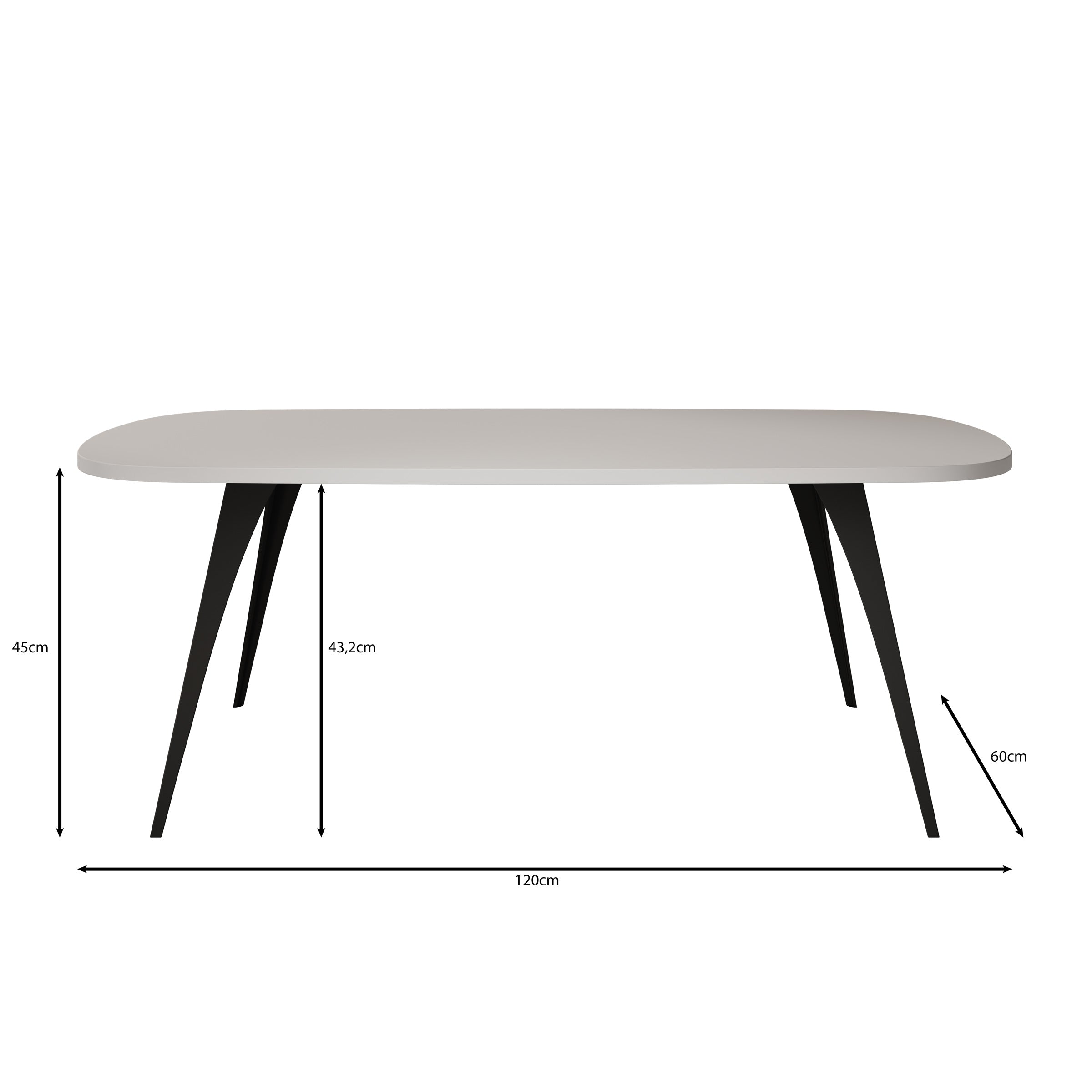 Flix - Salontafel - Zwart - 120x60x45 cm