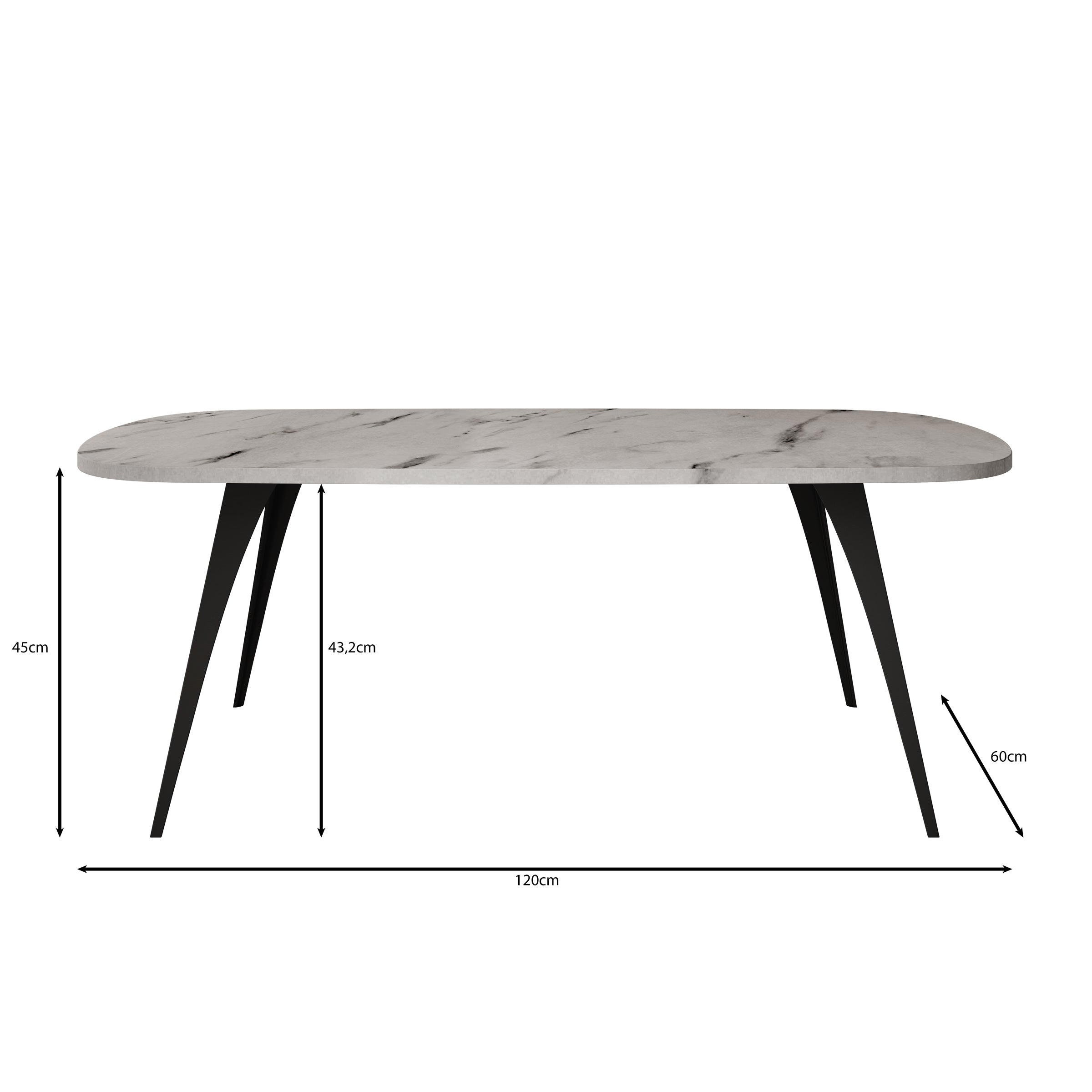 Flix - Salontafel - Zwart marmerlook - 120x60x45 cm