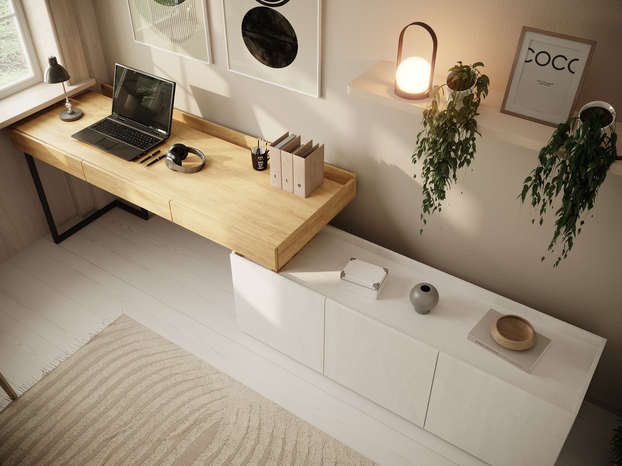 Floren - Bureau - Eiken - 279x61 cm