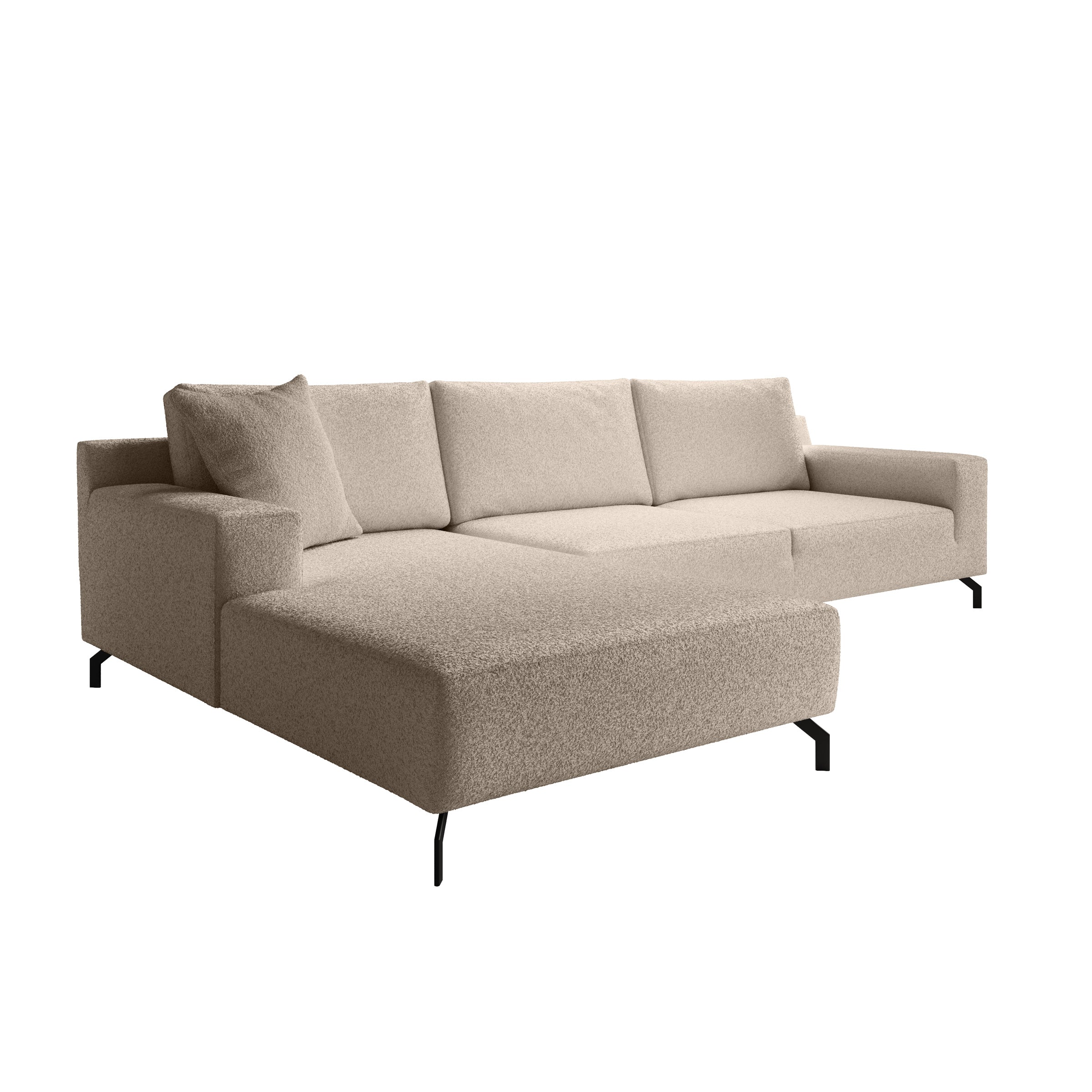 Florencio - Hoekbank 3-zits met CL - Teddystof beige - Links