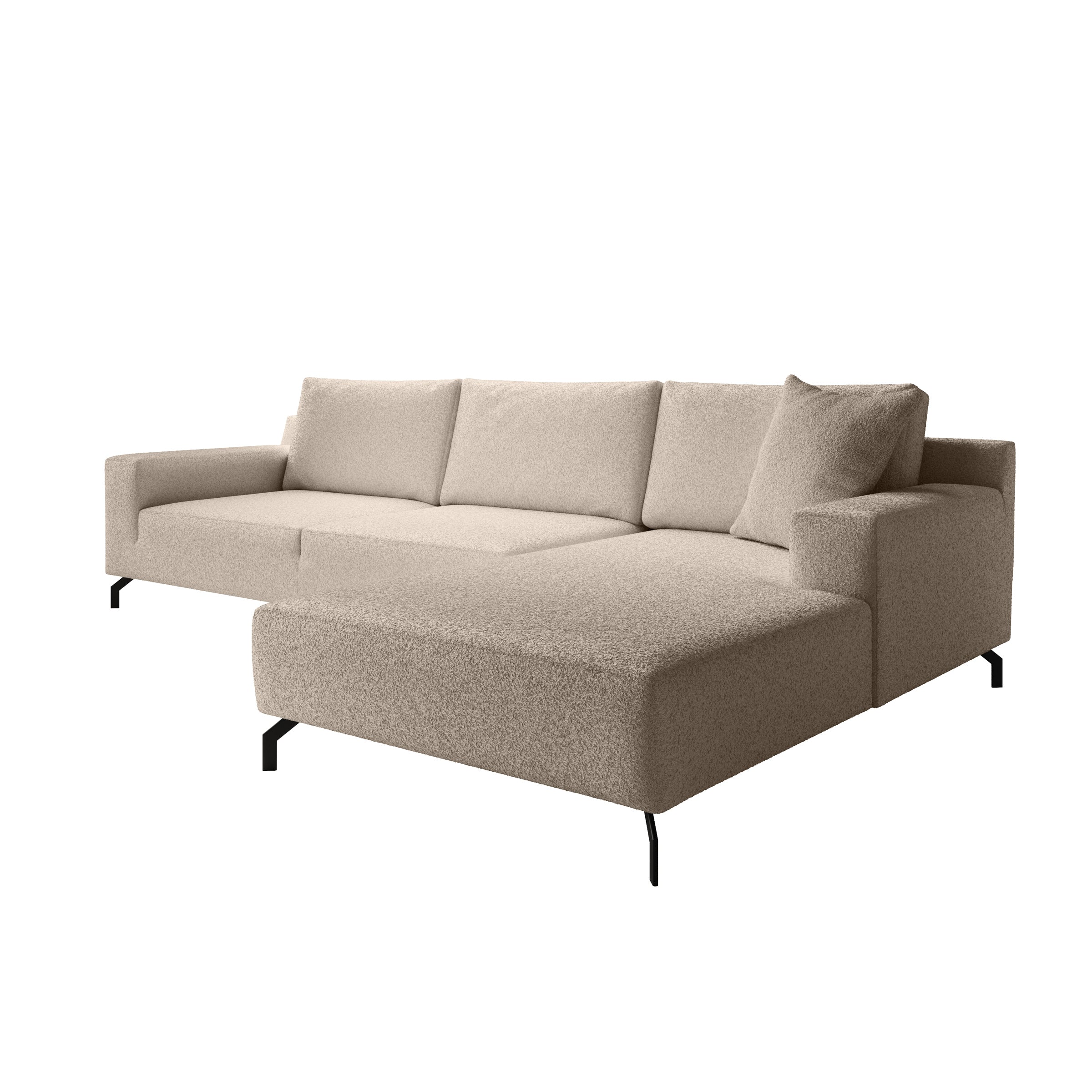 Florencio - Hoekbank 3-zits met CL - Teddystof beige - Rechts