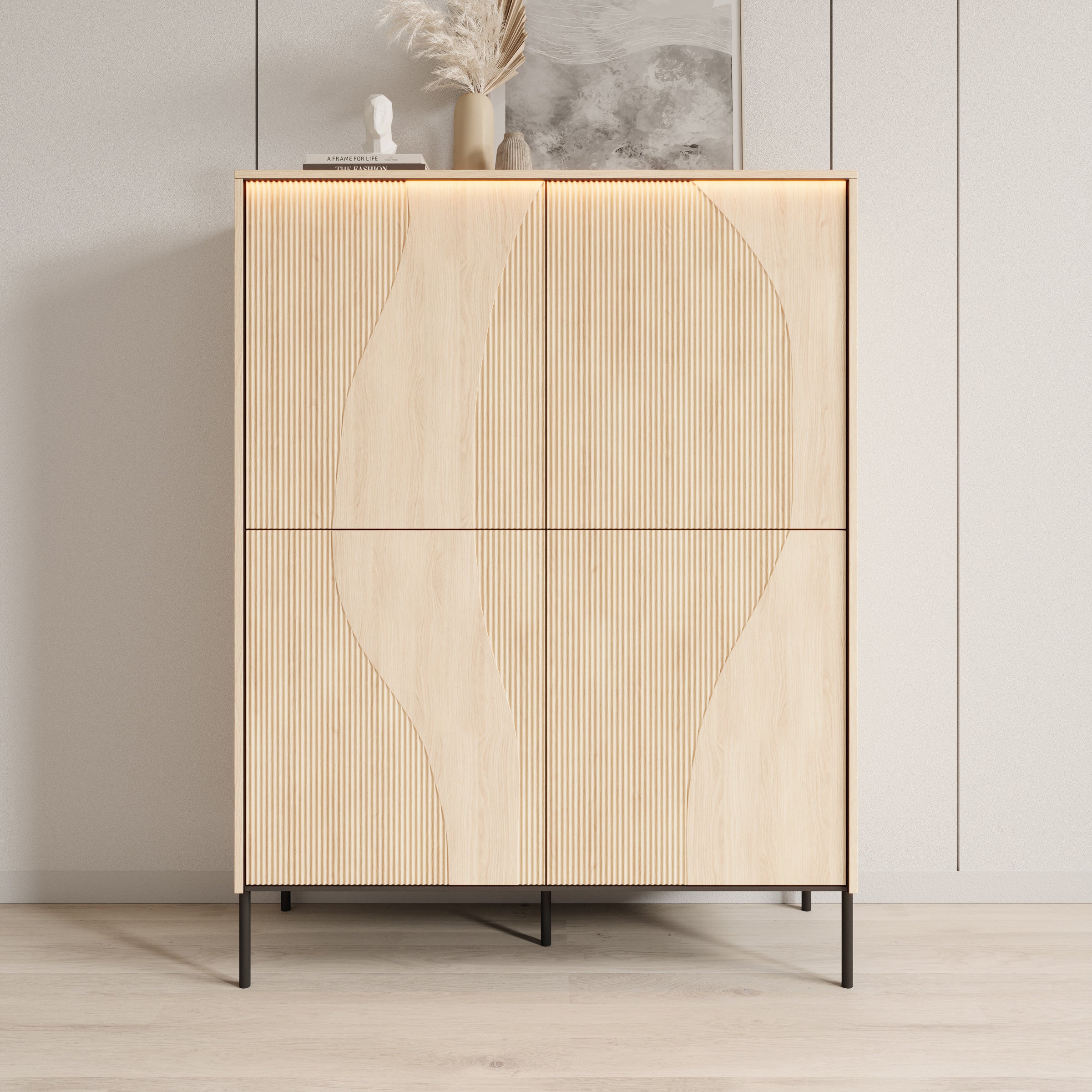 Fontello - Dressoir - Eikenpatroon - 112x40x148 cm