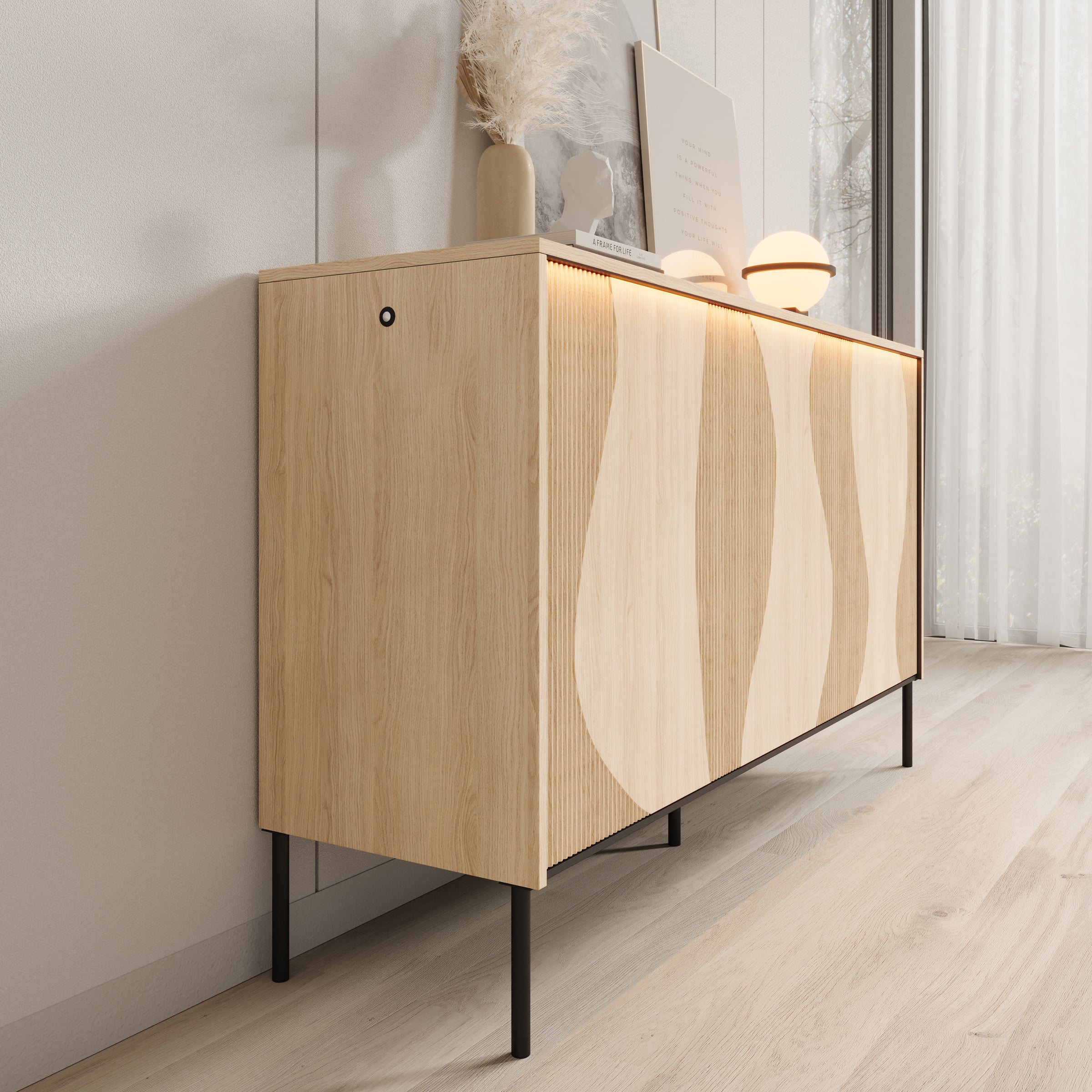 Fontello - Dressoir - Eikenpatroon - 167x40x85 cm