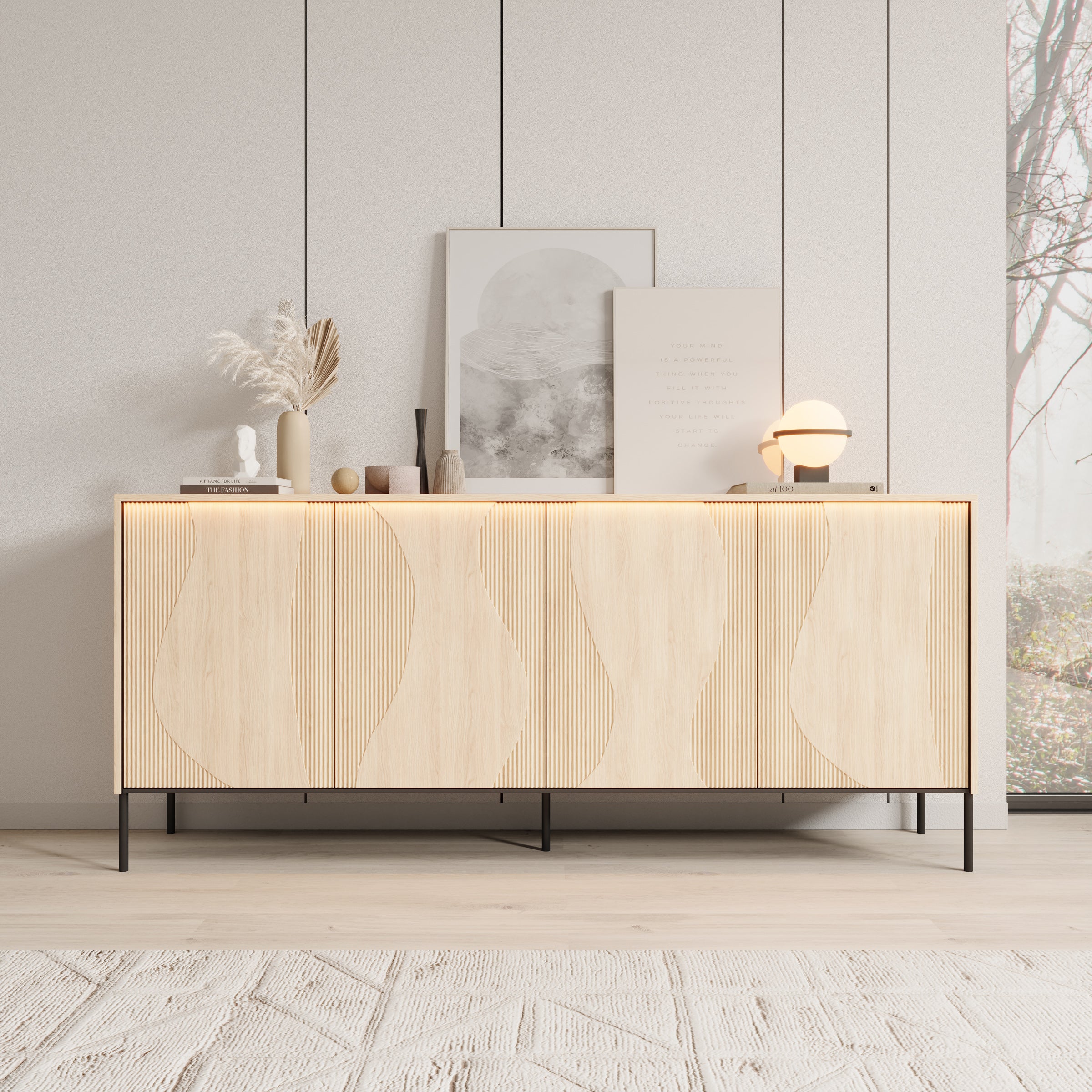 Fontello - Dressoir - Eikenpatroon - 193x40x85 cm