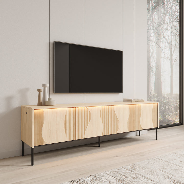 Fontello - TV-meubel met LED - Eikenpatroon - 193x40x57 cm