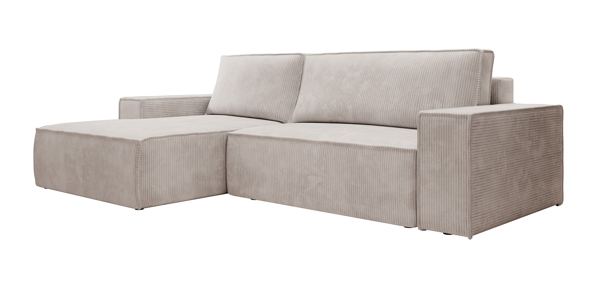 Foster - Hoekbank - Beige Ribstof - Links