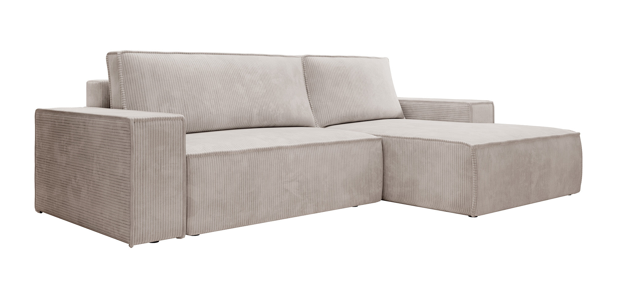 Foster - Hoekbank - Beige Ribstof - Rechts