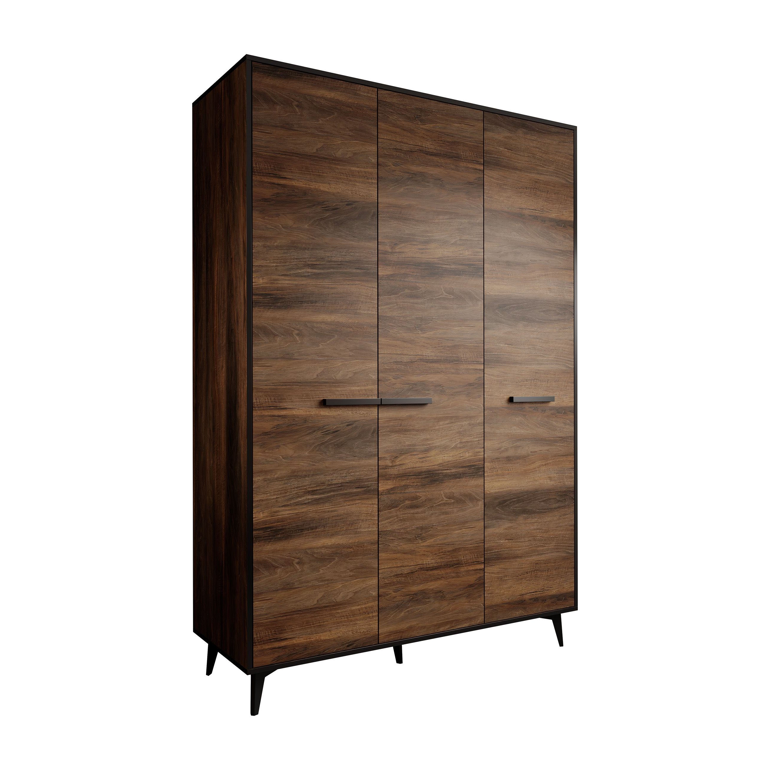 Frey - Kledingkast 3-deurs - Donker eiken - 135x50x200 cm