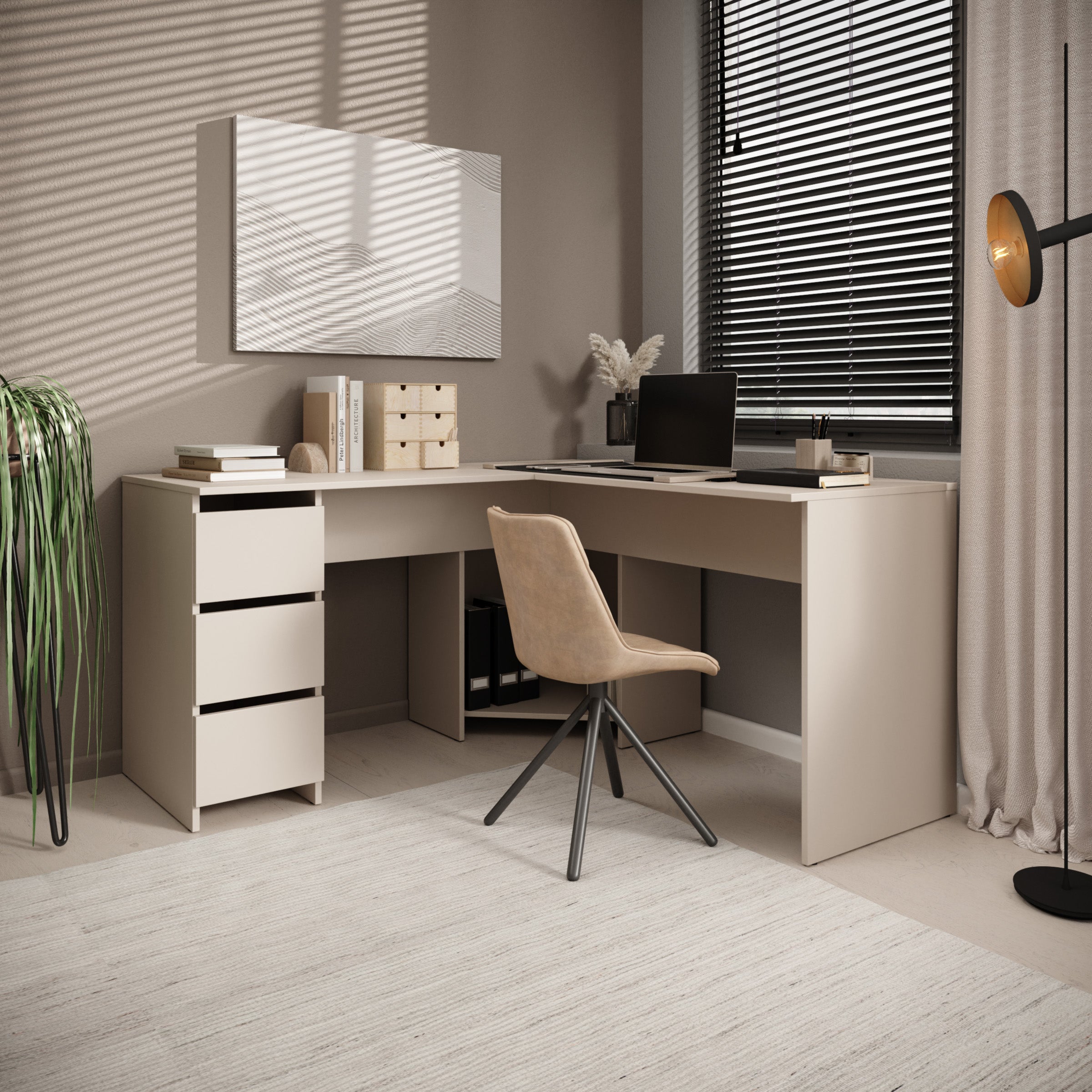 Fuenta - Bureau - Beige - 142x142x74 cm