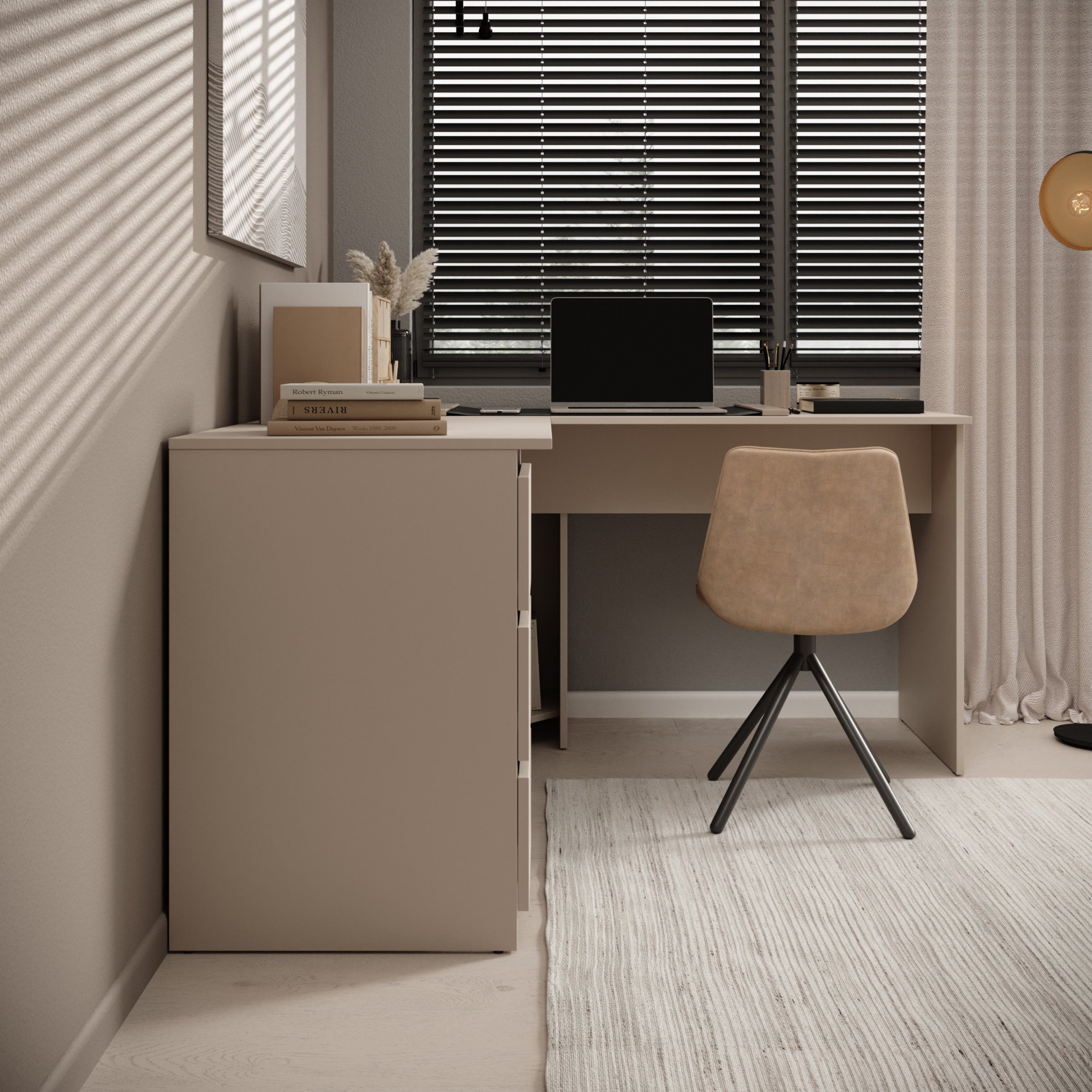 Fuenta - Bureau - Beige - 142x142x74 cm