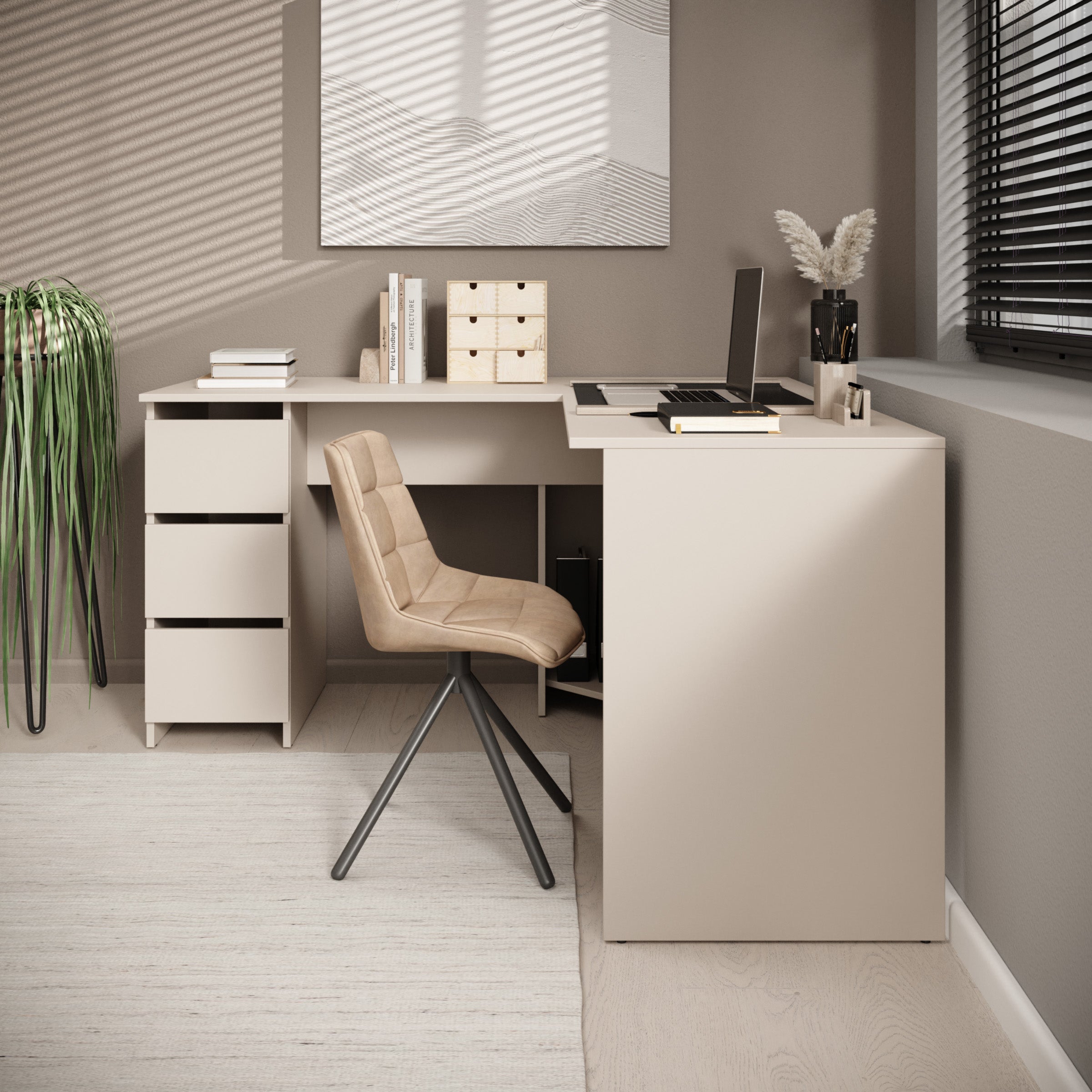 Fuenta - Bureau - Beige - 142x142x74 cm
