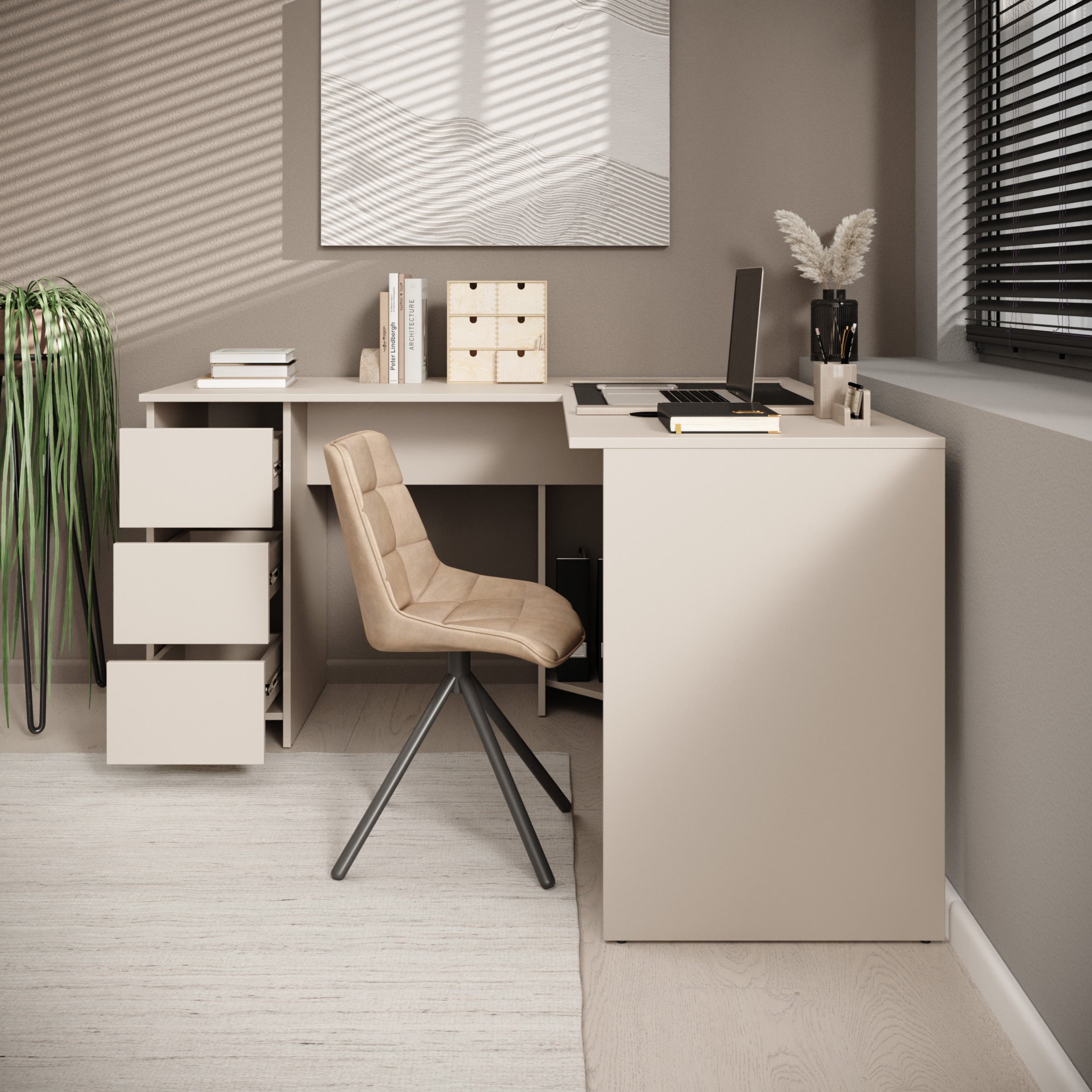 Fuenta - Bureau - Beige - 142x142x74 cm