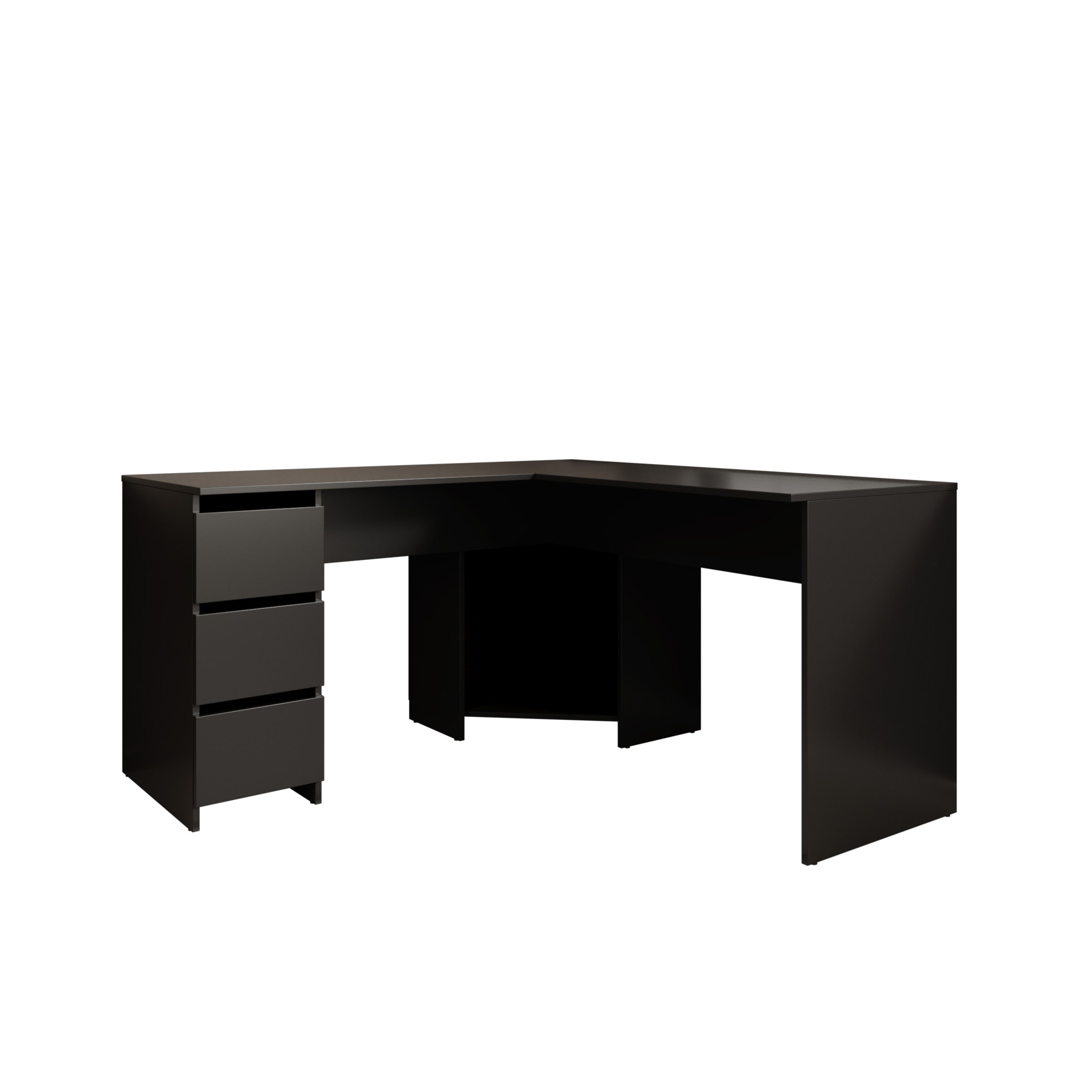 Fuenta - Bureau - Zwart - 142x142x74 cm