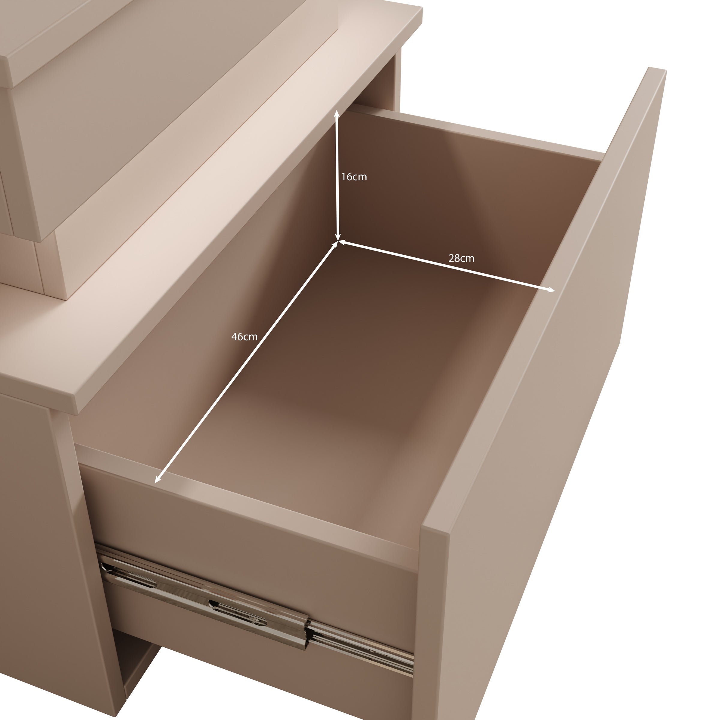 Galan - Nachtkastje - Beige - 55x39x51 cm