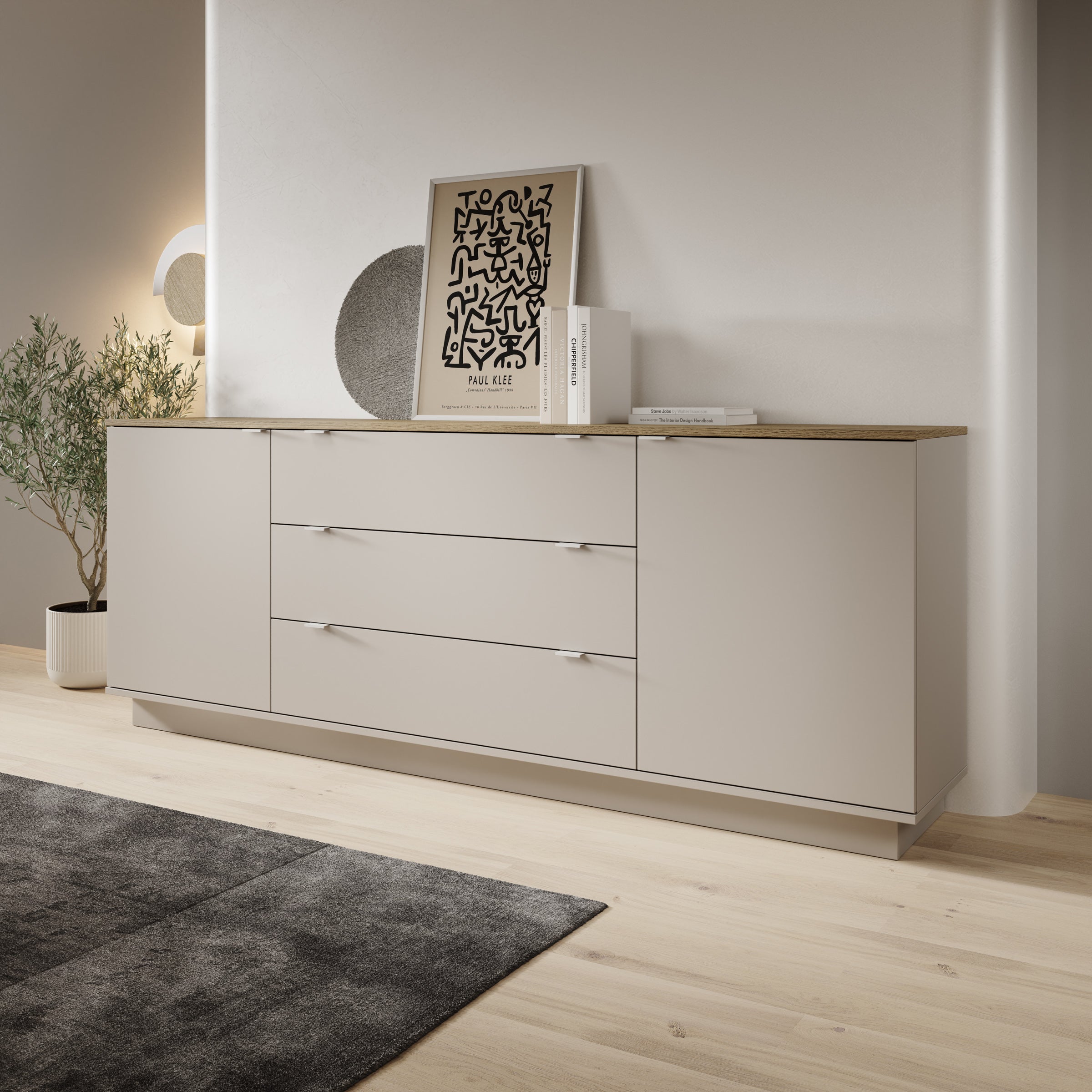 Galeno - Dressoir - Beige - 225x41x86 cm
