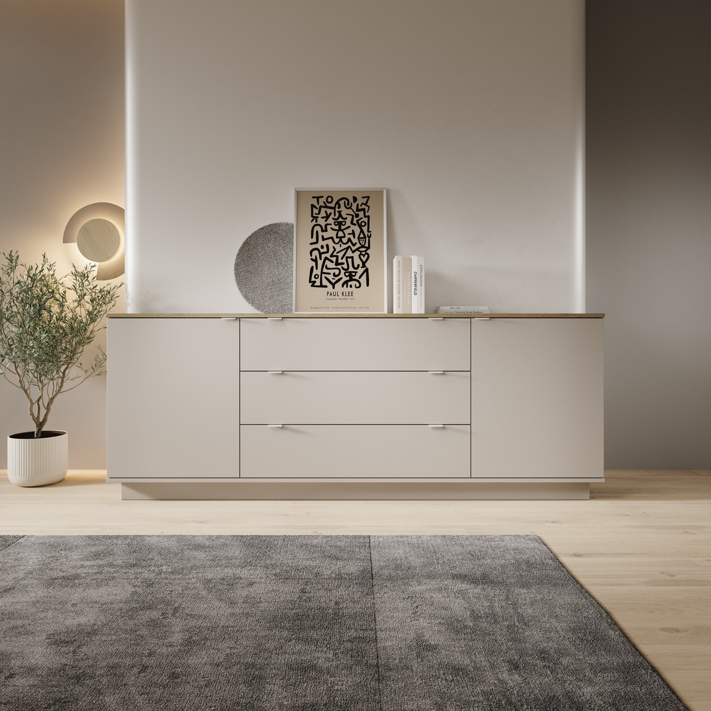 Galeno - Dressoir - Beige - 225x41x86 cm