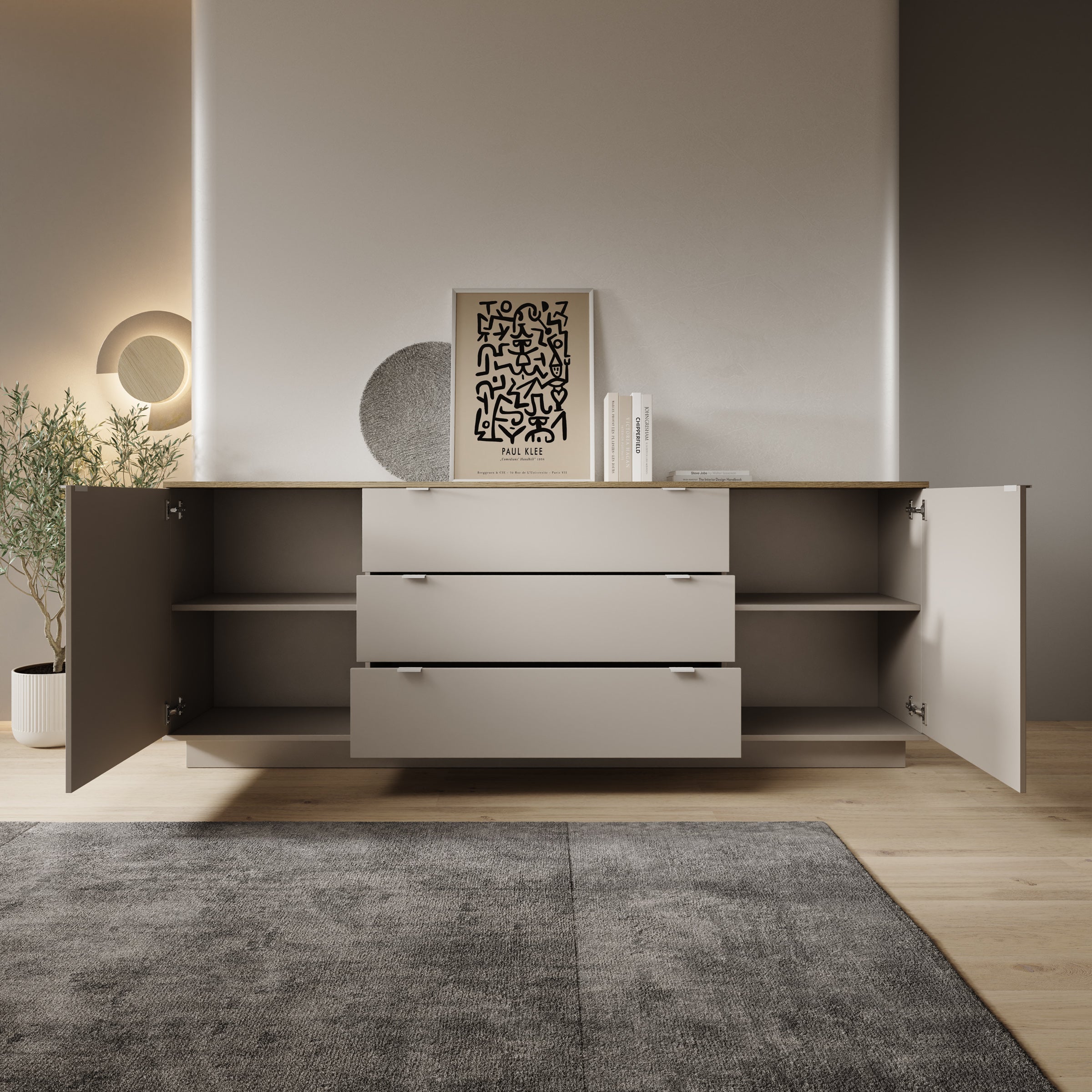Galeno - Dressoir - Beige - 225x41x86 cm