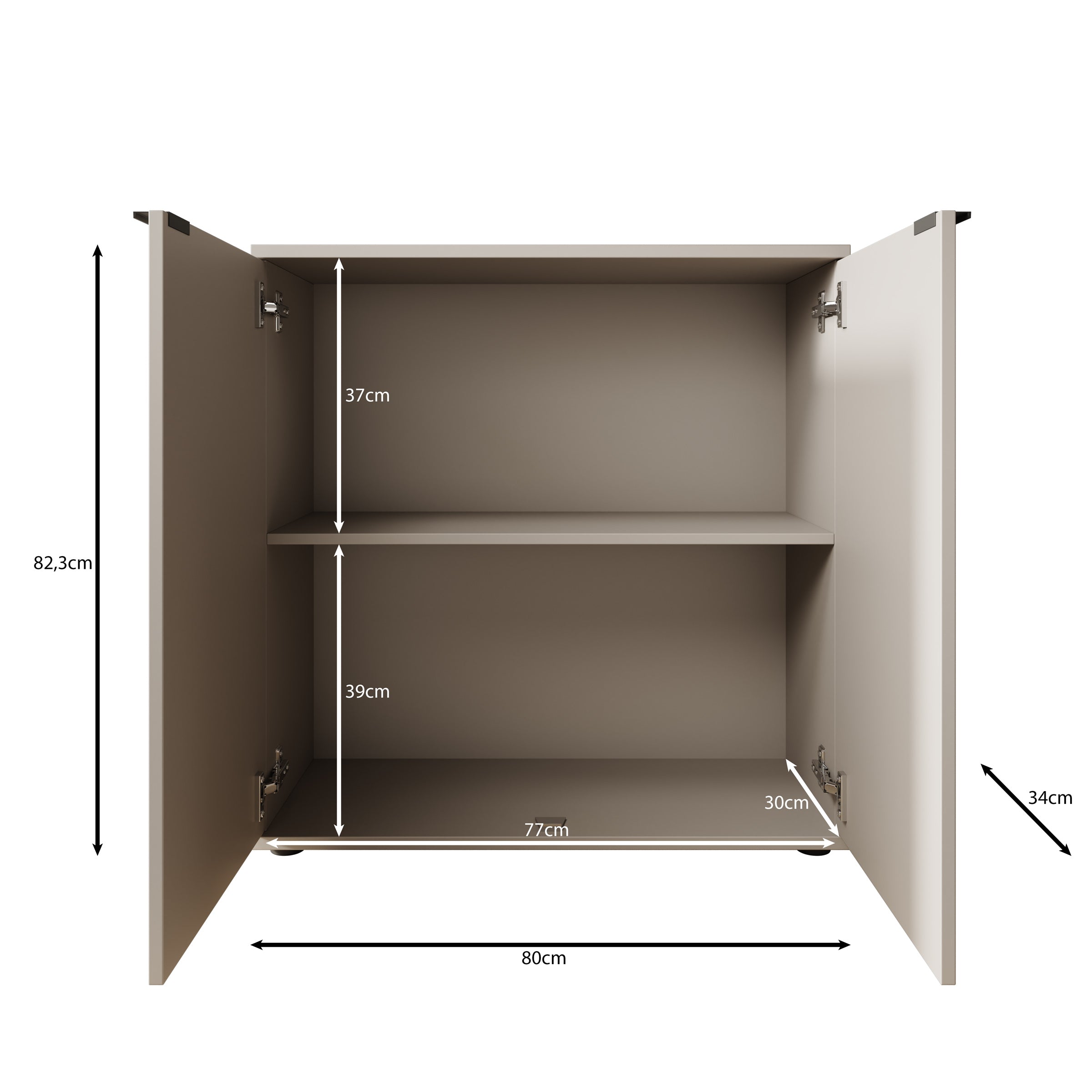 Galeno - Dressoir - Beige - 80x34x82 cm