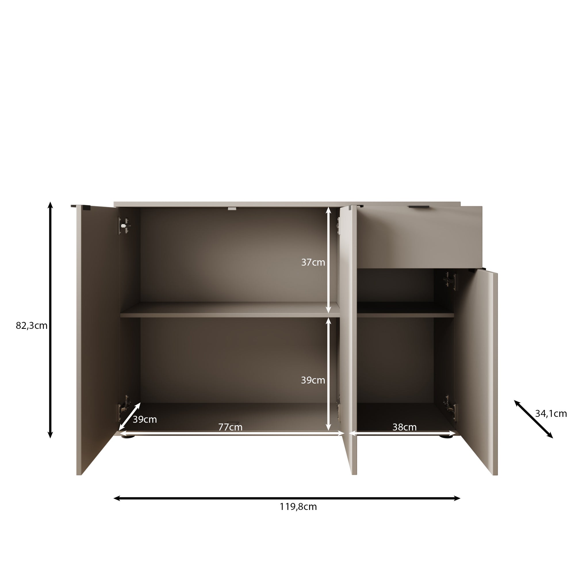 Galeno - Dressoir - Groen - 120x34x82 cm