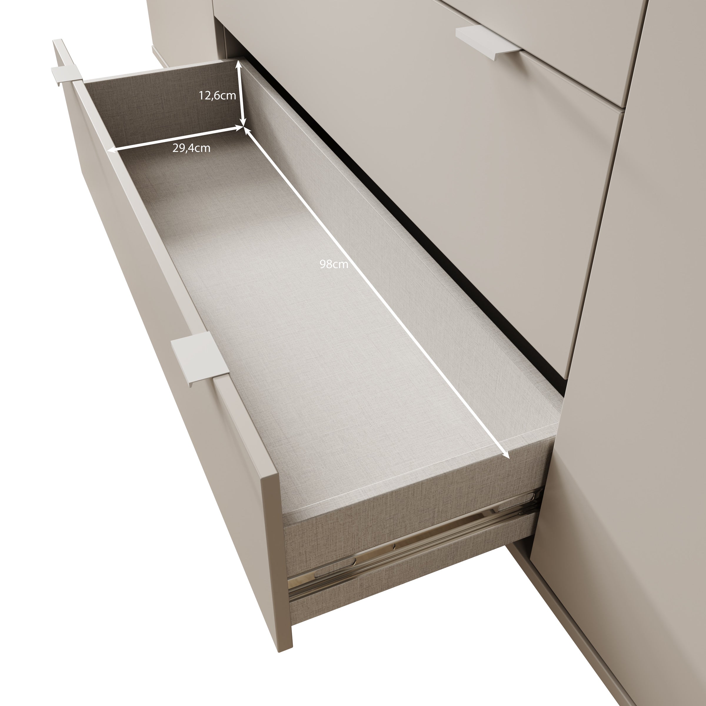 Galeno - Dressoir - Groen - 225x41x86 cm