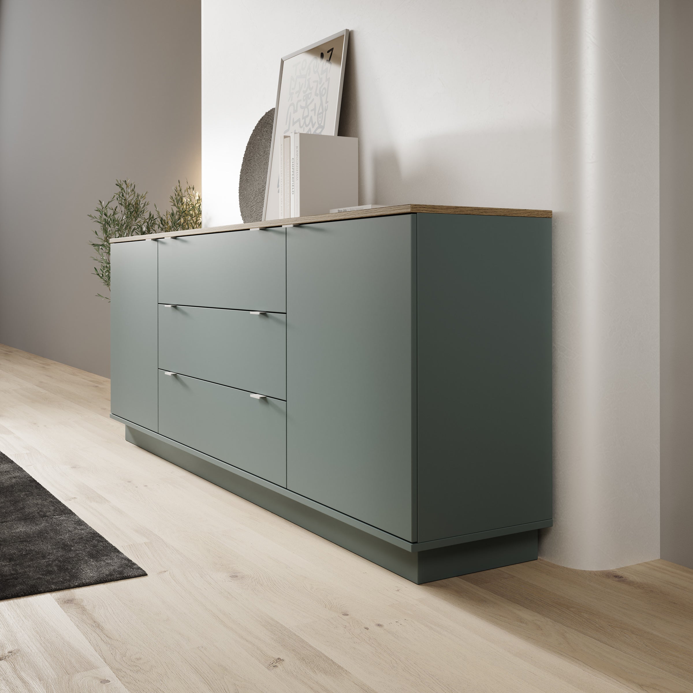 Galeno - Dressoir - Groen - 225x41x86 cm