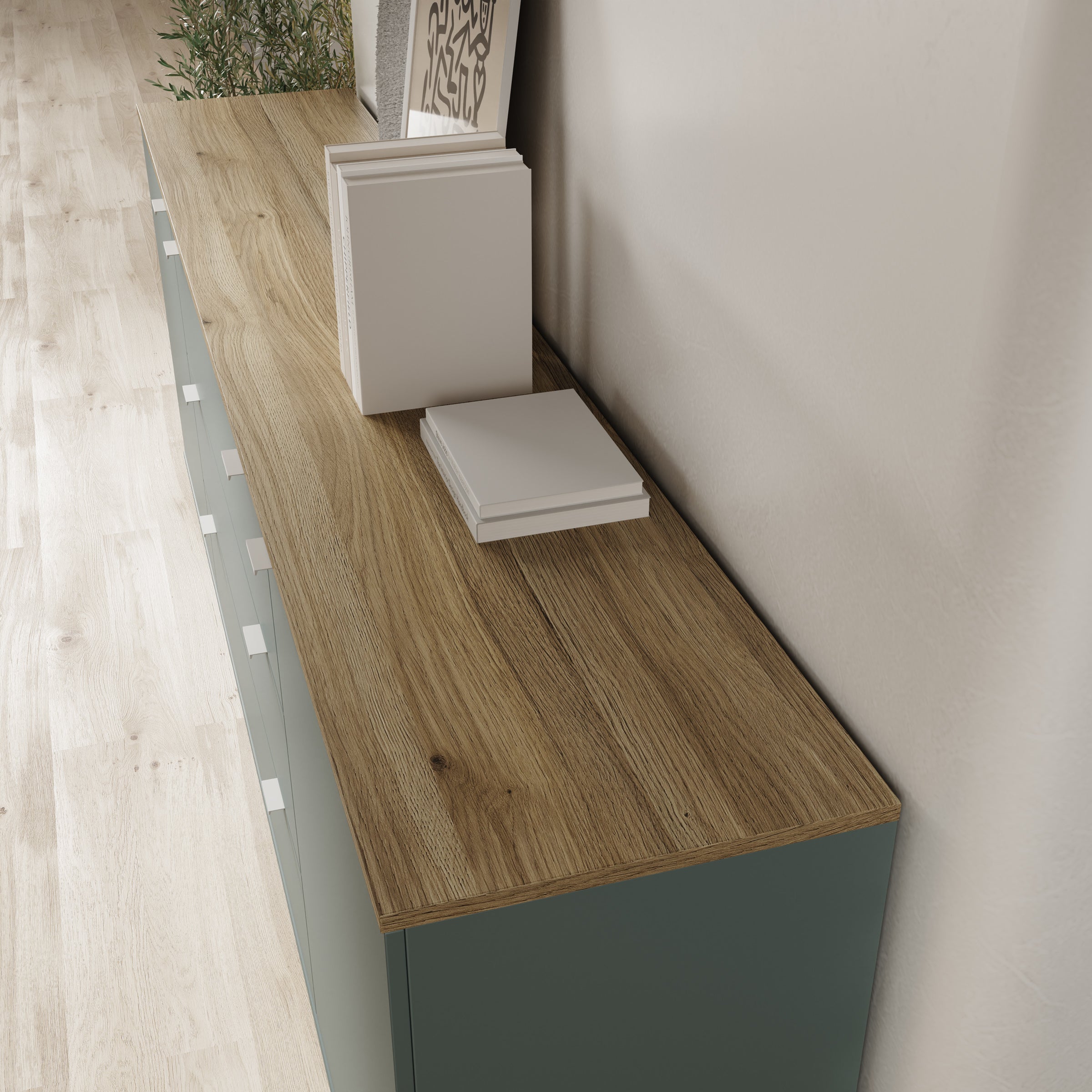 Galeno - Dressoir - Groen - 225x41x86 cm