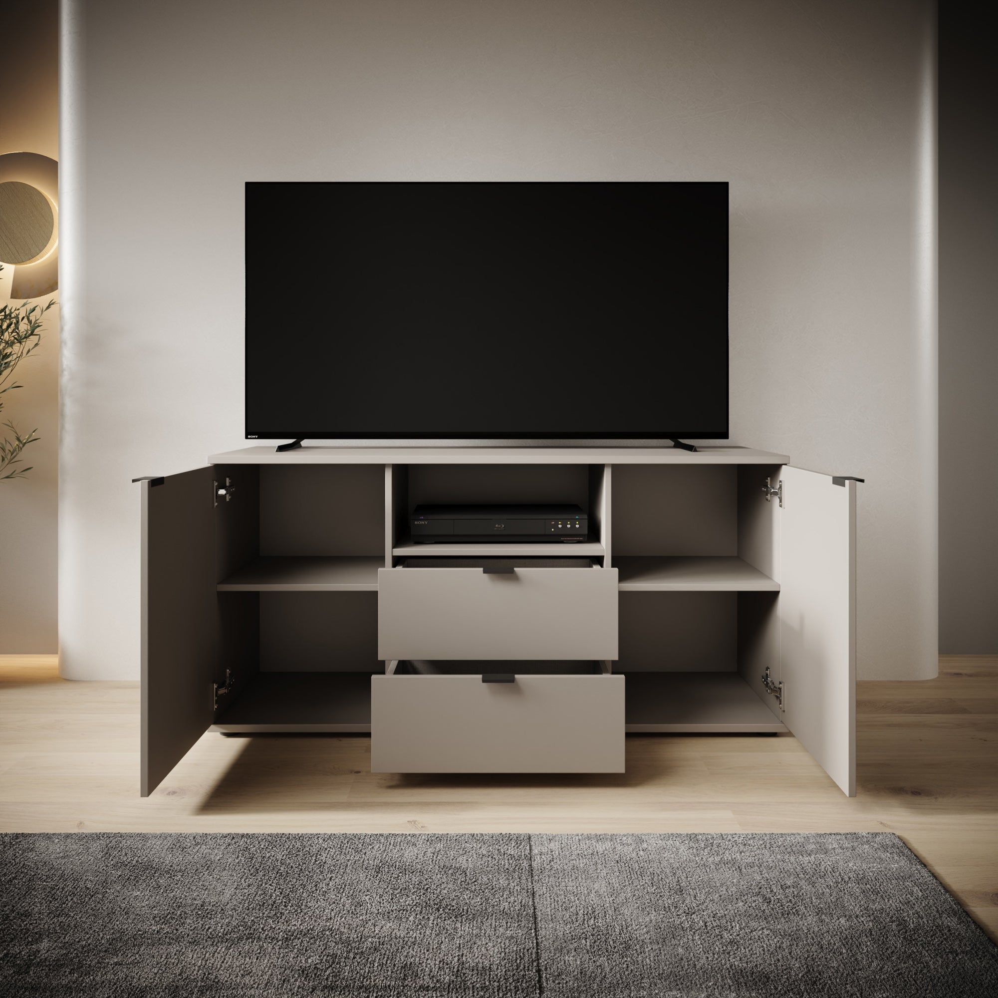 Galeno - TV-Meubel - Beige - 130x41x63 cm