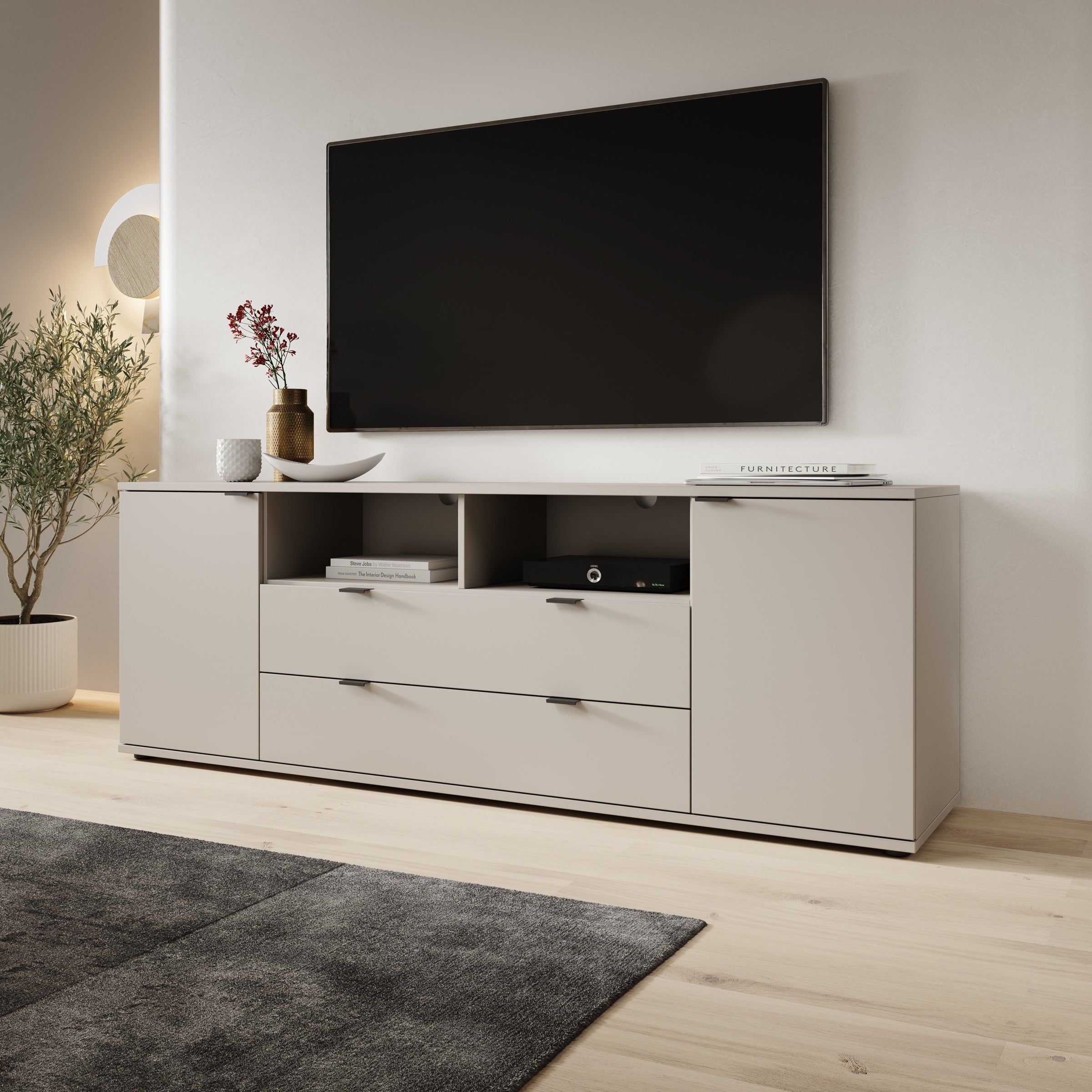 Galeno - TV-Meubel - Beige - 180x41x63 cm